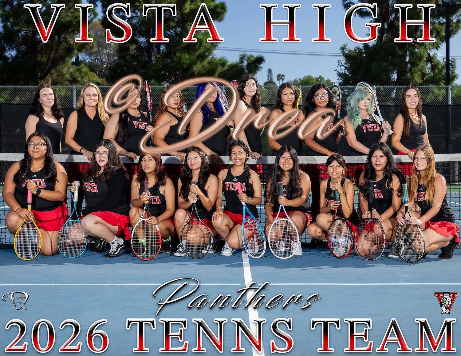 Vista High School Ladies Tennis Picture Day Portrait | Vista Sports Photographer