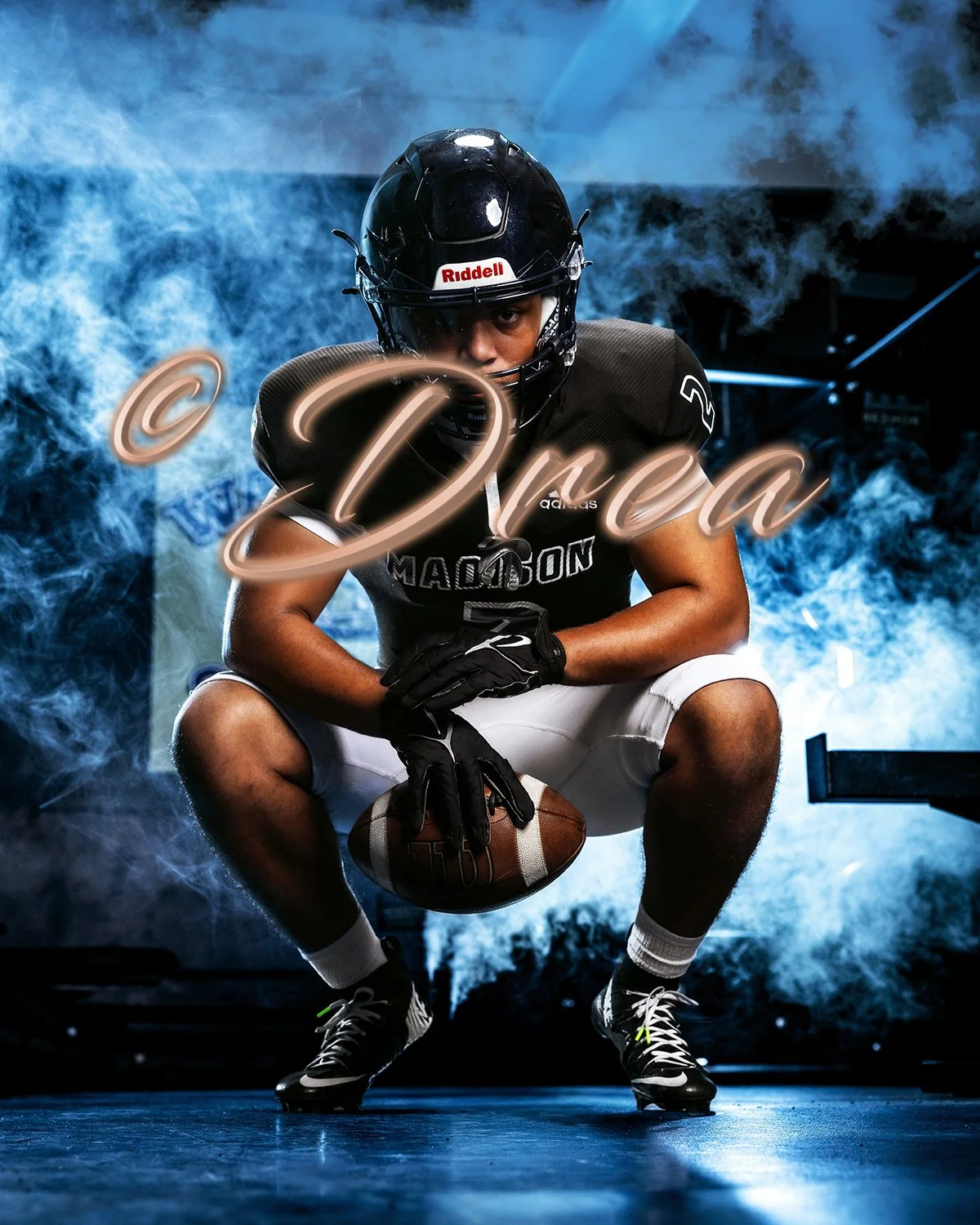 James Madison High School Varsity Football Defensive Line Media Day Portrait | San Diego Sports Photographer