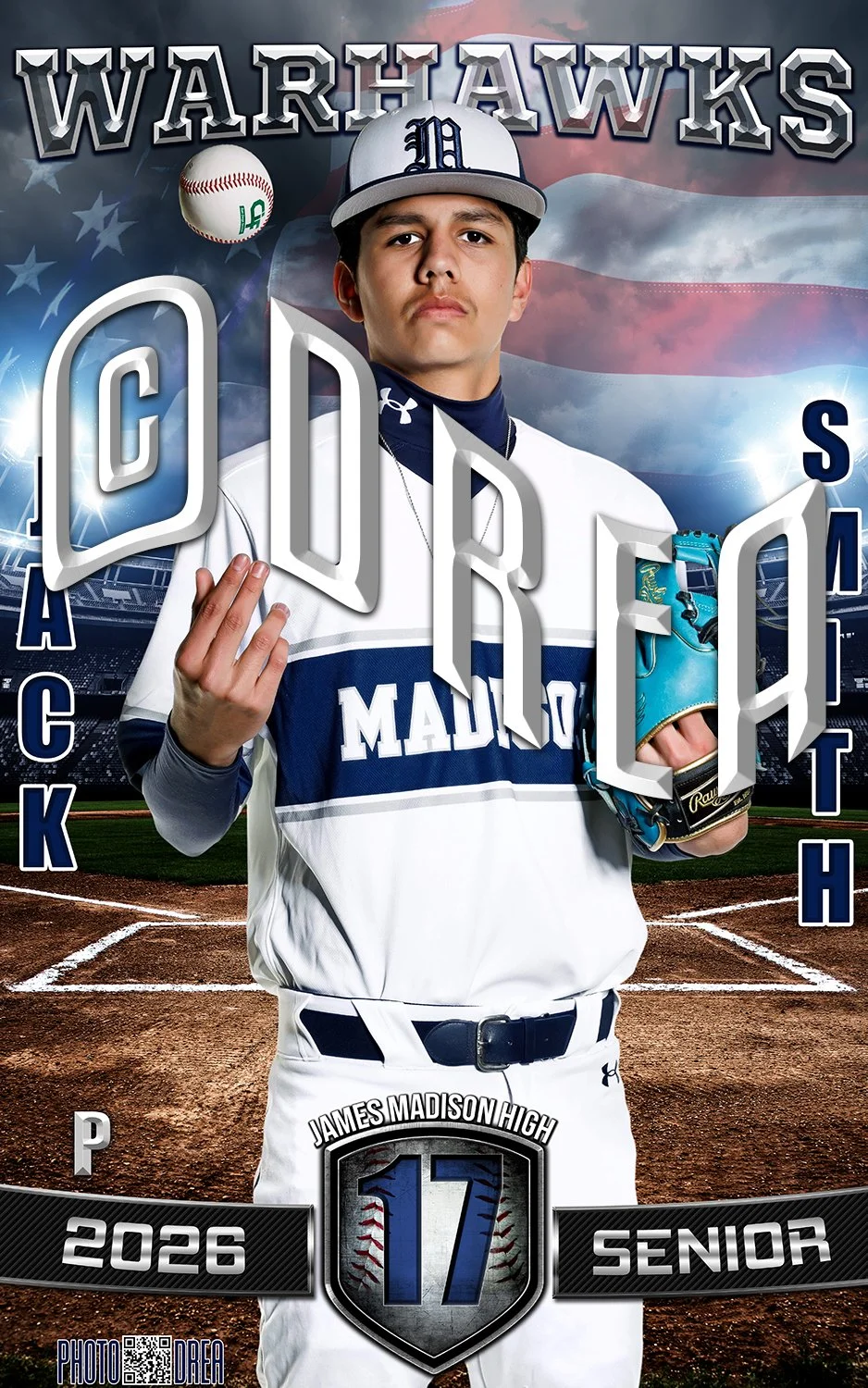 Madison High School Varsity Baseball Custom Senior Banner Field | San Diego Sports Photographer