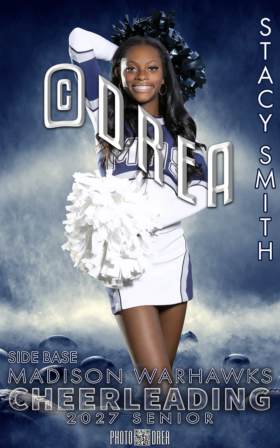 Madison High School Varsity Cheer Custom Senior Banner Design | San Diego Sports Photographer