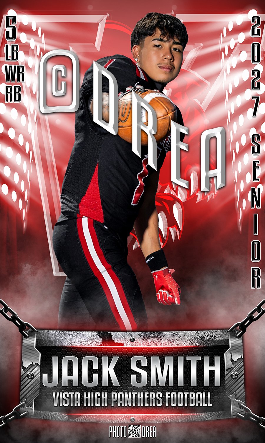 Vista High School Varsity Football Senior Vinyl Senior Banner | Vista Sports Photographer