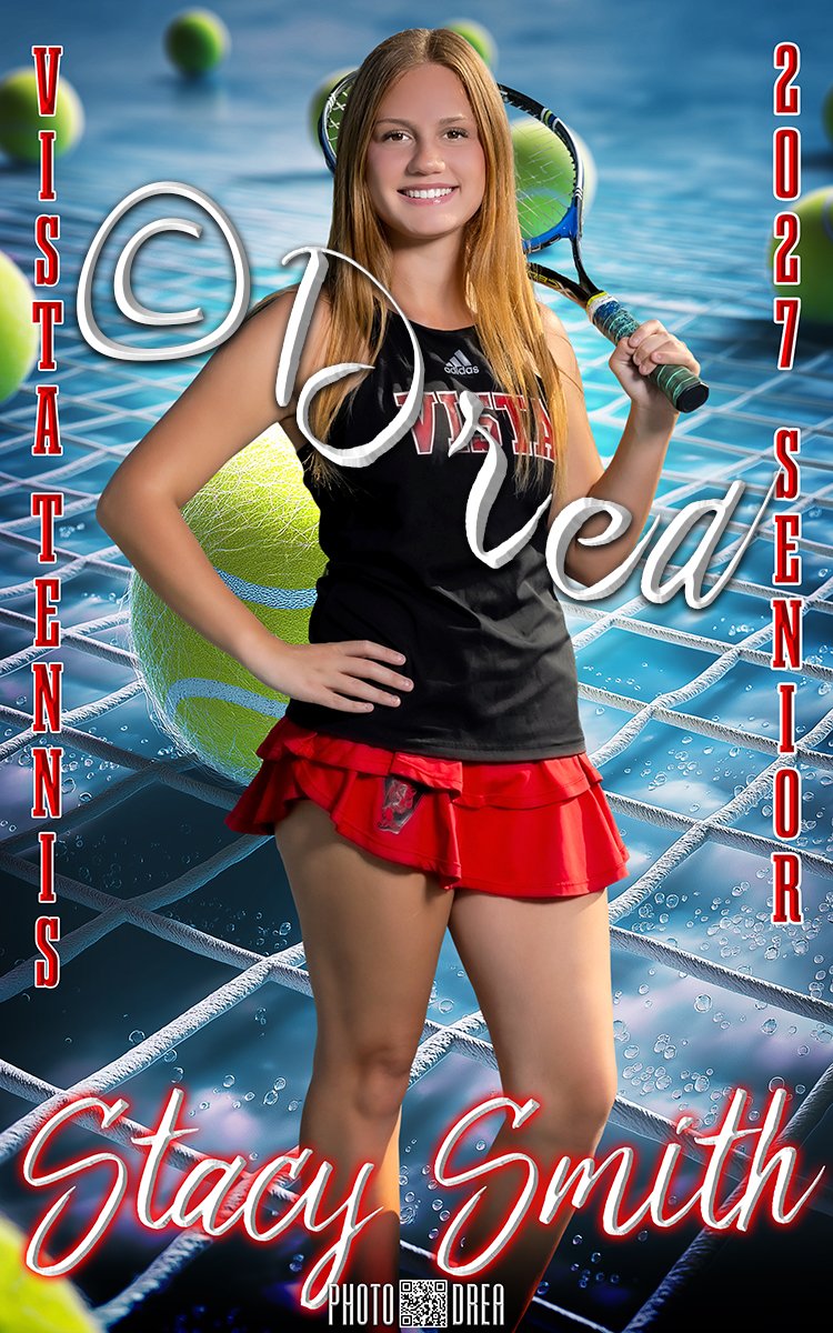 Vista High School Ladies Tennis Senior Banner Court | Vista Sports Photographer