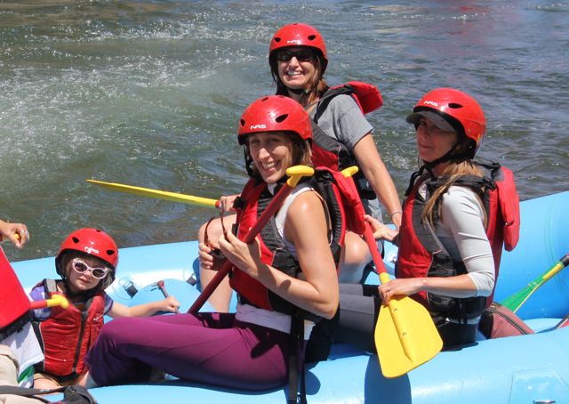 Happy faces at the bottom of Jaws Rapid - Truckee River