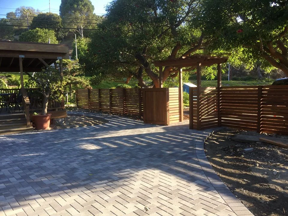Outdoor play area and fence