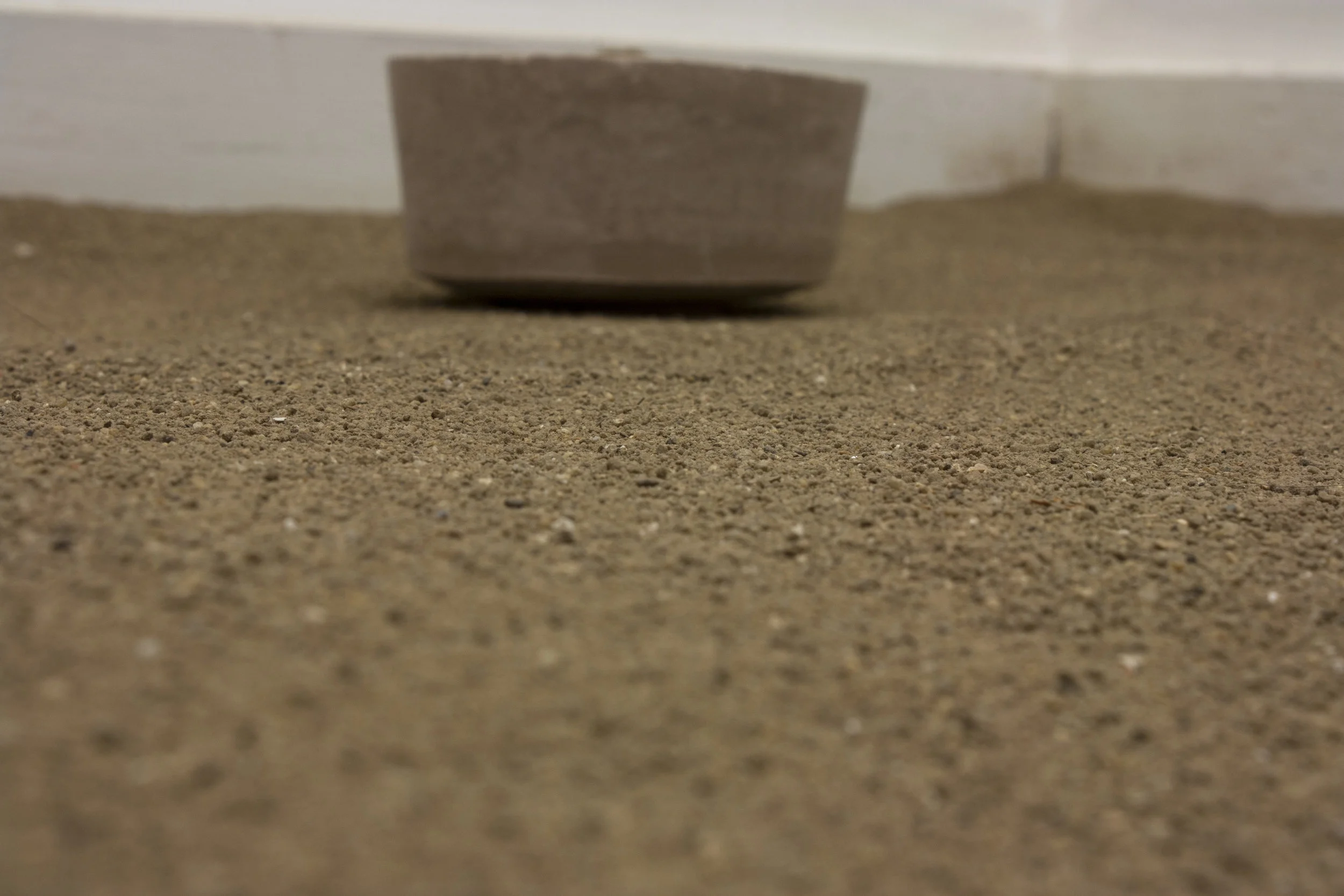 another and another Sifted Dirt, Unfired Clay, and Pushpin in Room 8.5' x 9' x 10' 2016