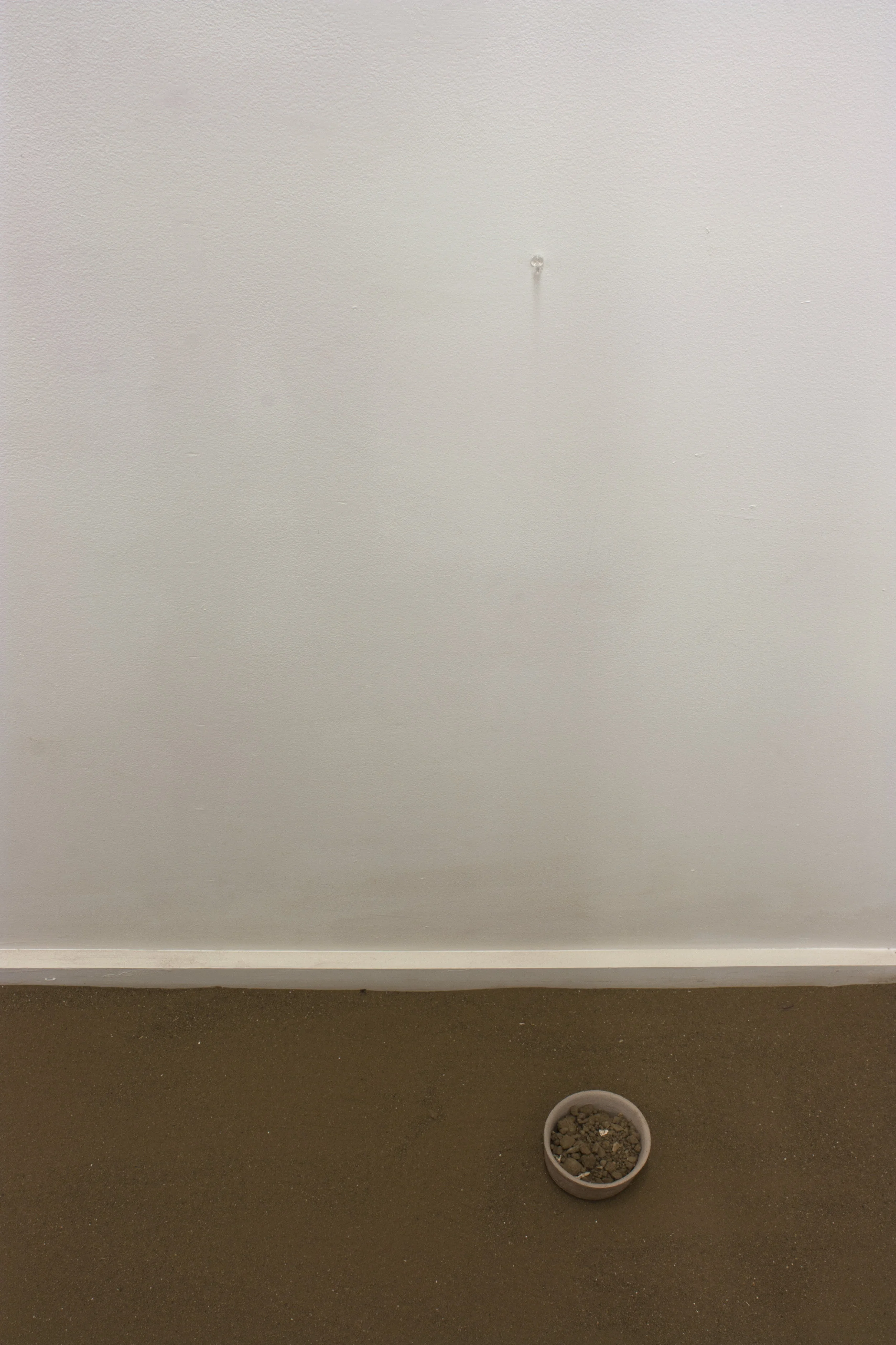 another and another Sifted Dirt, Unfired Clay, and Pushpin in Room 8.5' x 9' x 10' 2016