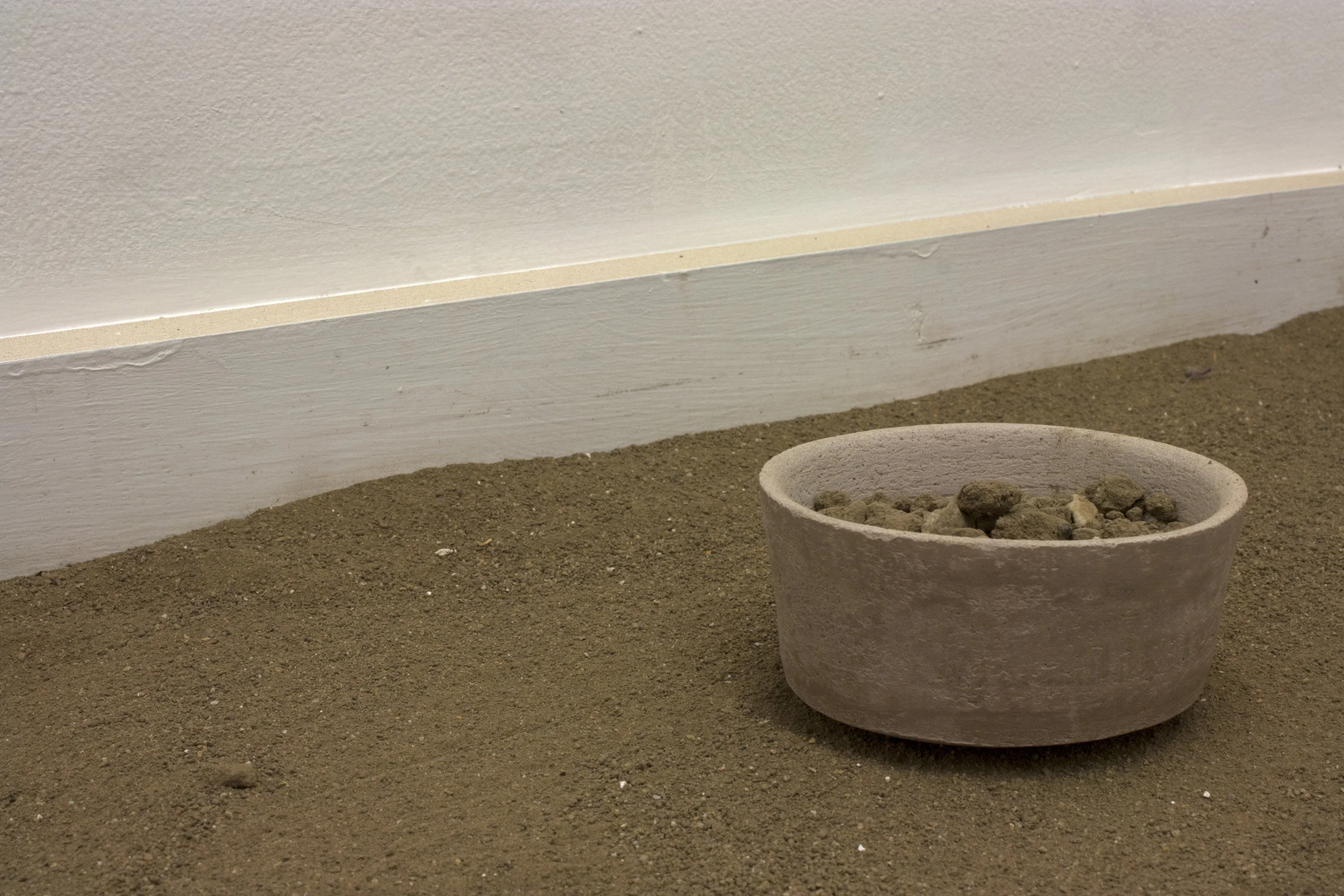 another and another Sifted Dirt, Unfired Clay, and Pushpin in Room 8.5' x 9' x 10' 2016