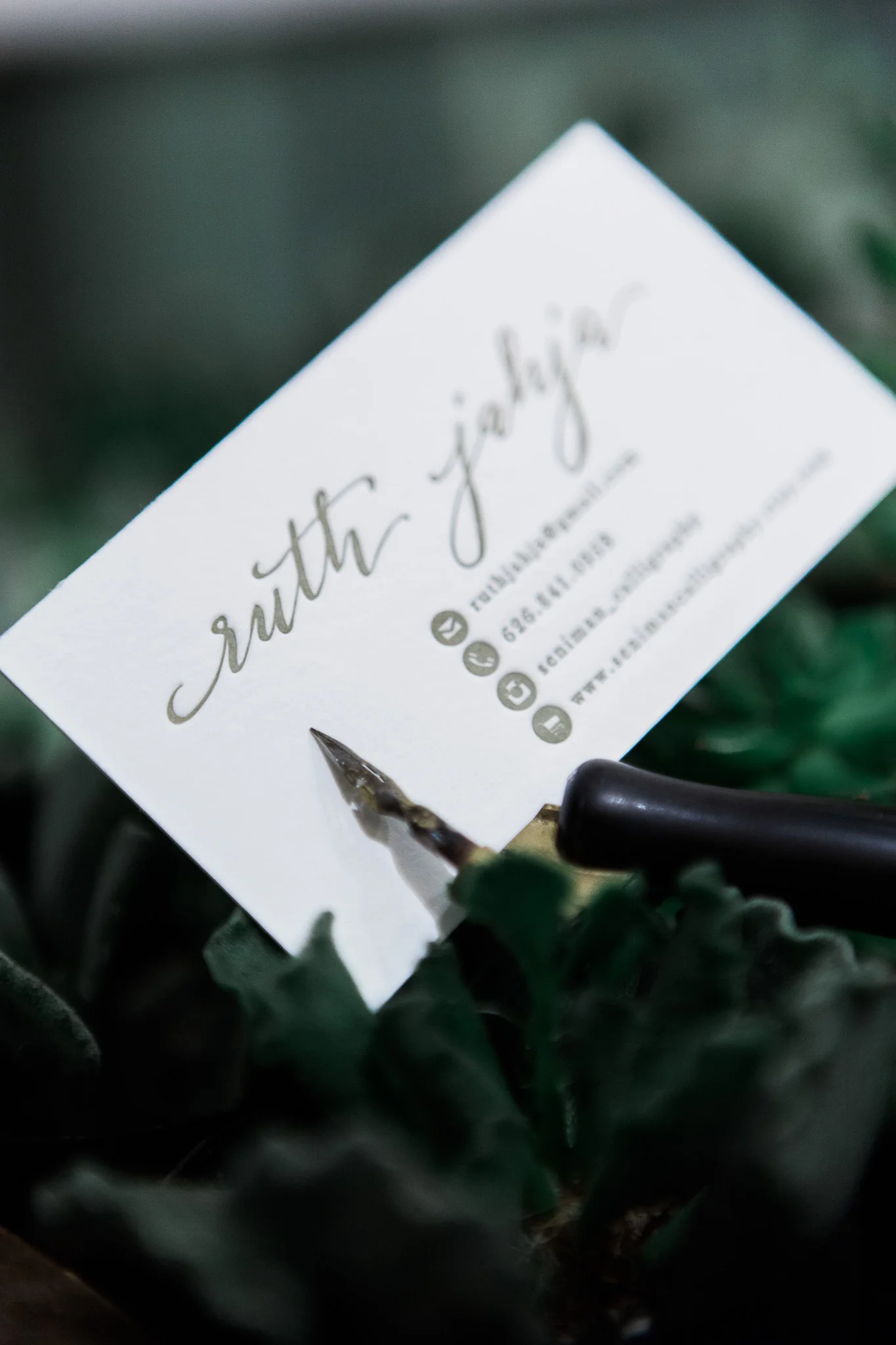 Another thank you to Anna from Olive Juice Press for my beautiful letterpress business cards!