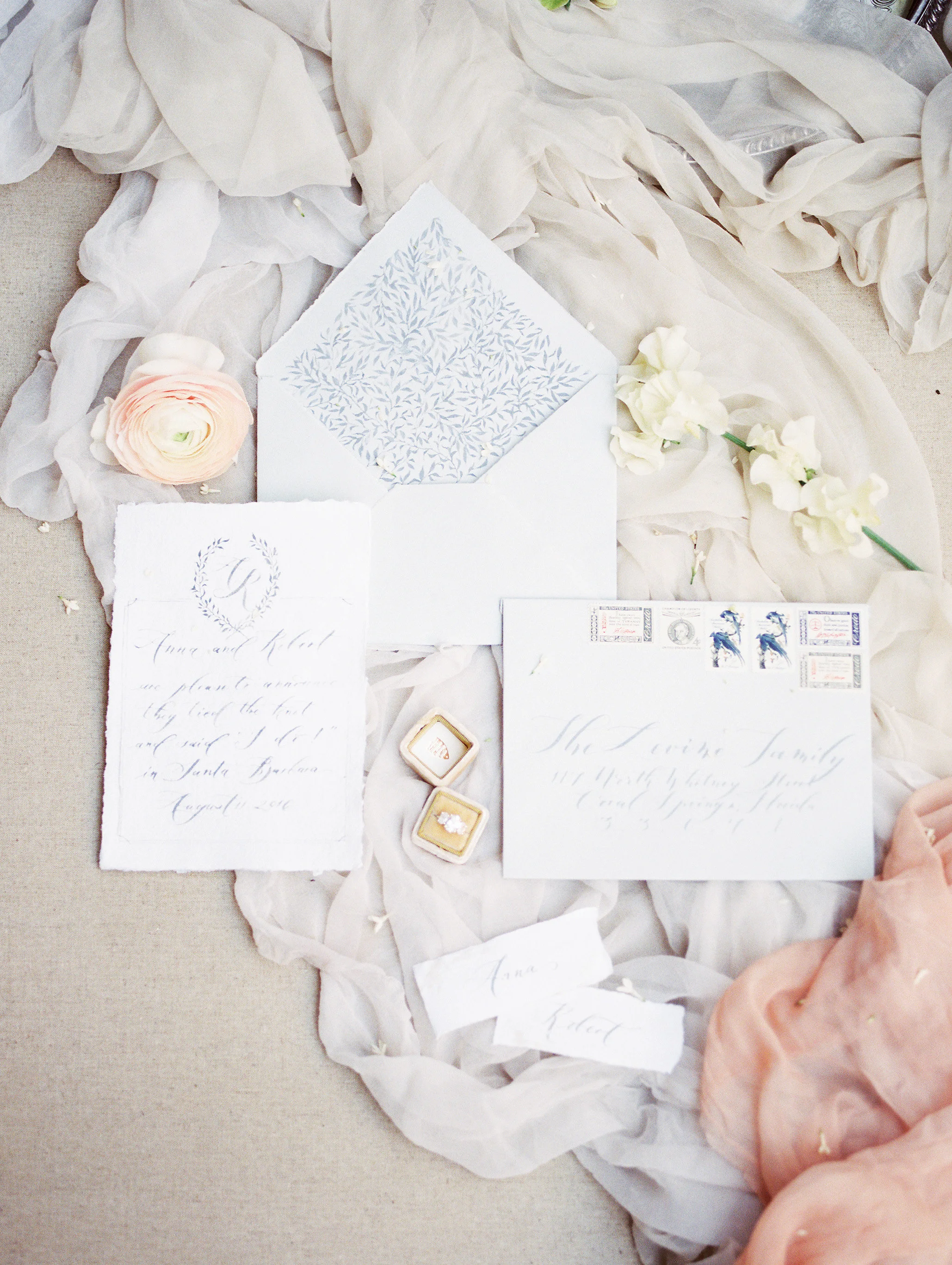 Bespoke Wedding Announcement for Sand Dunes Styled Elopement 