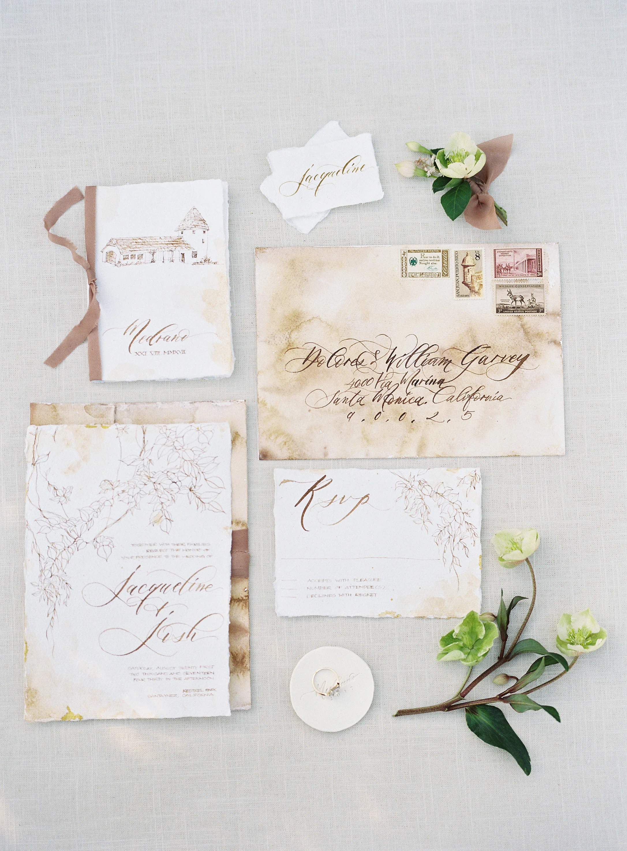 Kestrel Park Styled Elopement Invitation Suite