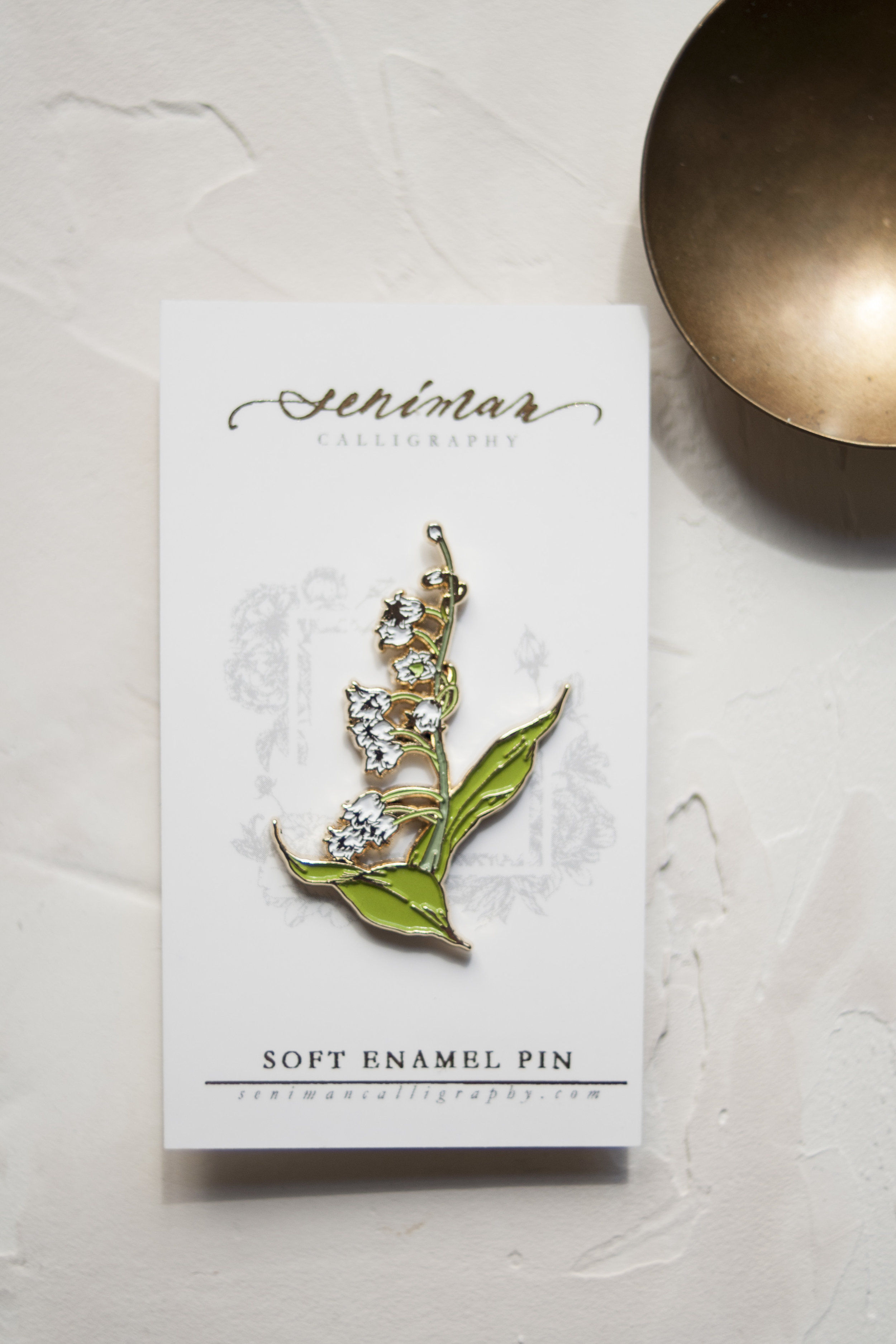 White Lily of the Valley Soft Enamel Pin — Seniman Calligraphy - Los ...