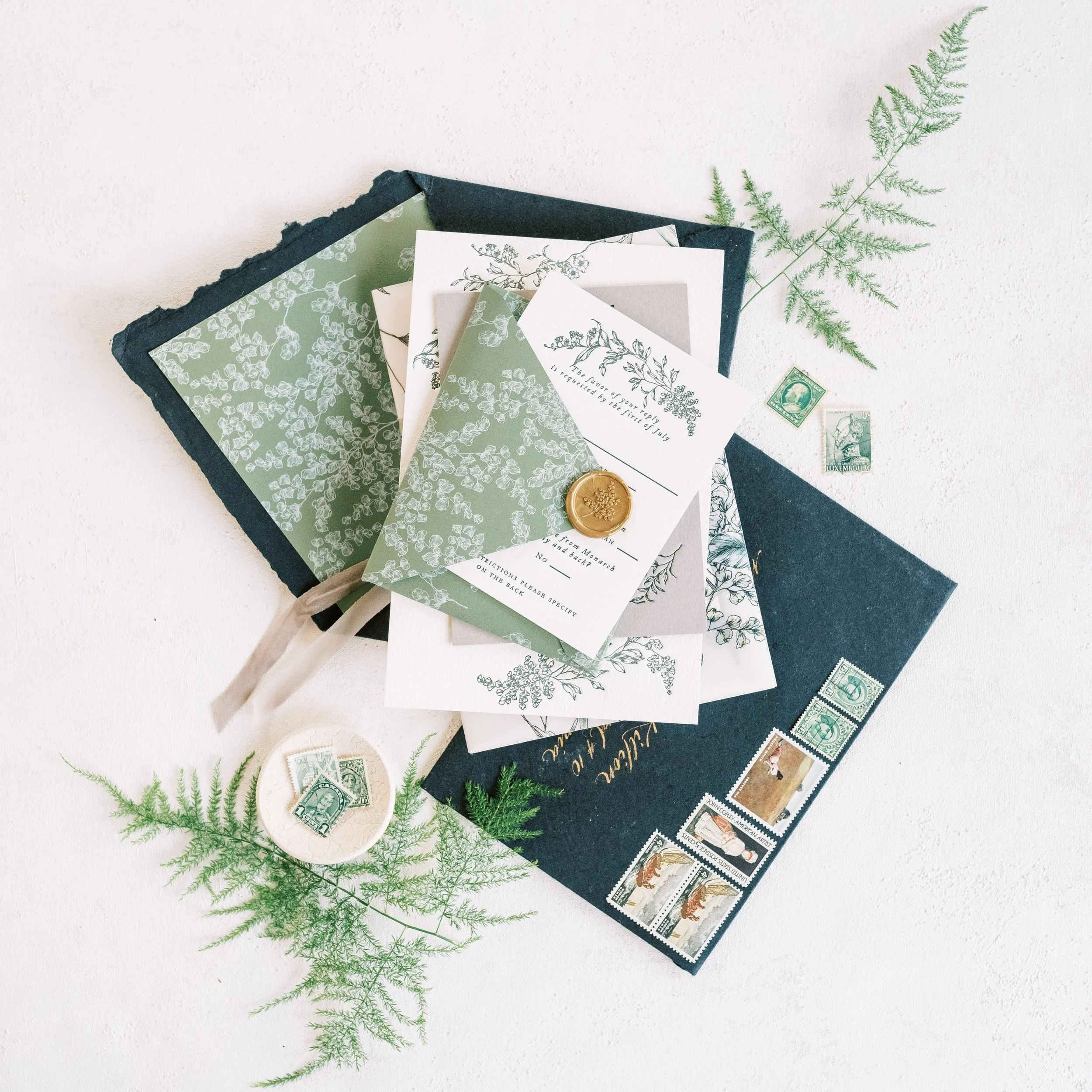 Custom Invitation Suite and Menu for Stonehurst Editorial 