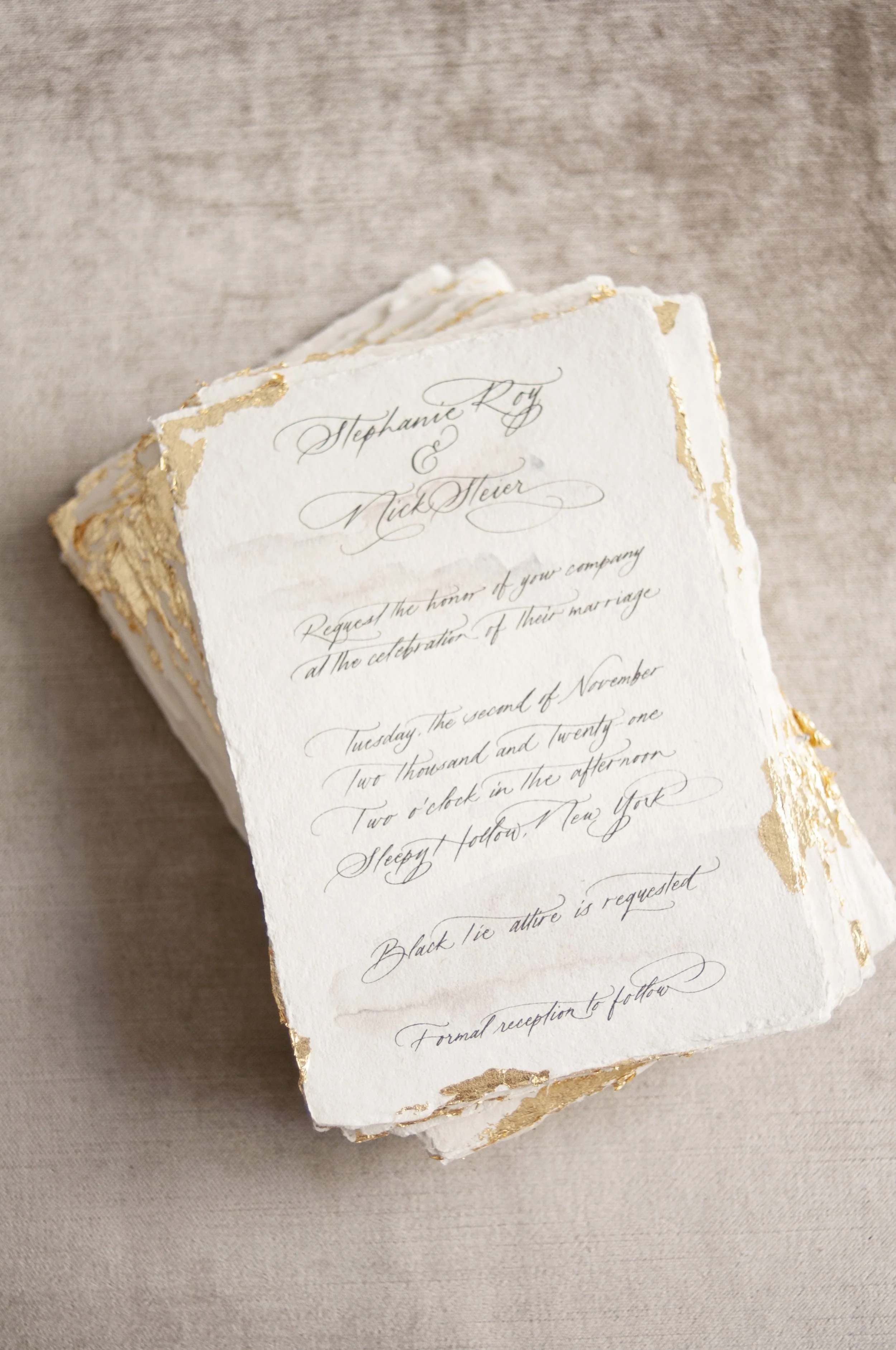 Custom Bespoke Invitation Suite for Lyndhurst Castle Wedding