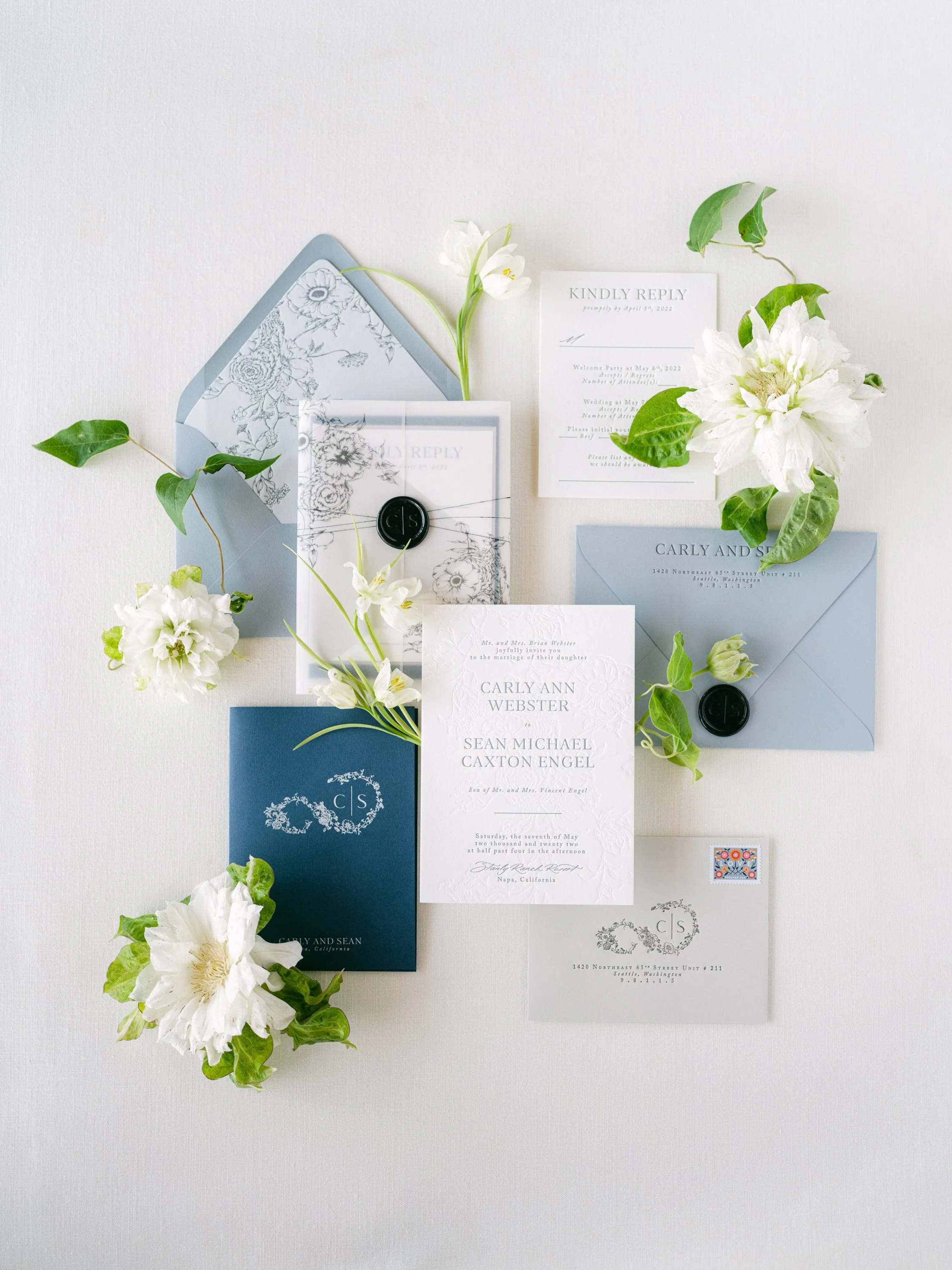 Bespoke Custom Invitation Suite for Stanly Ranch Wedding