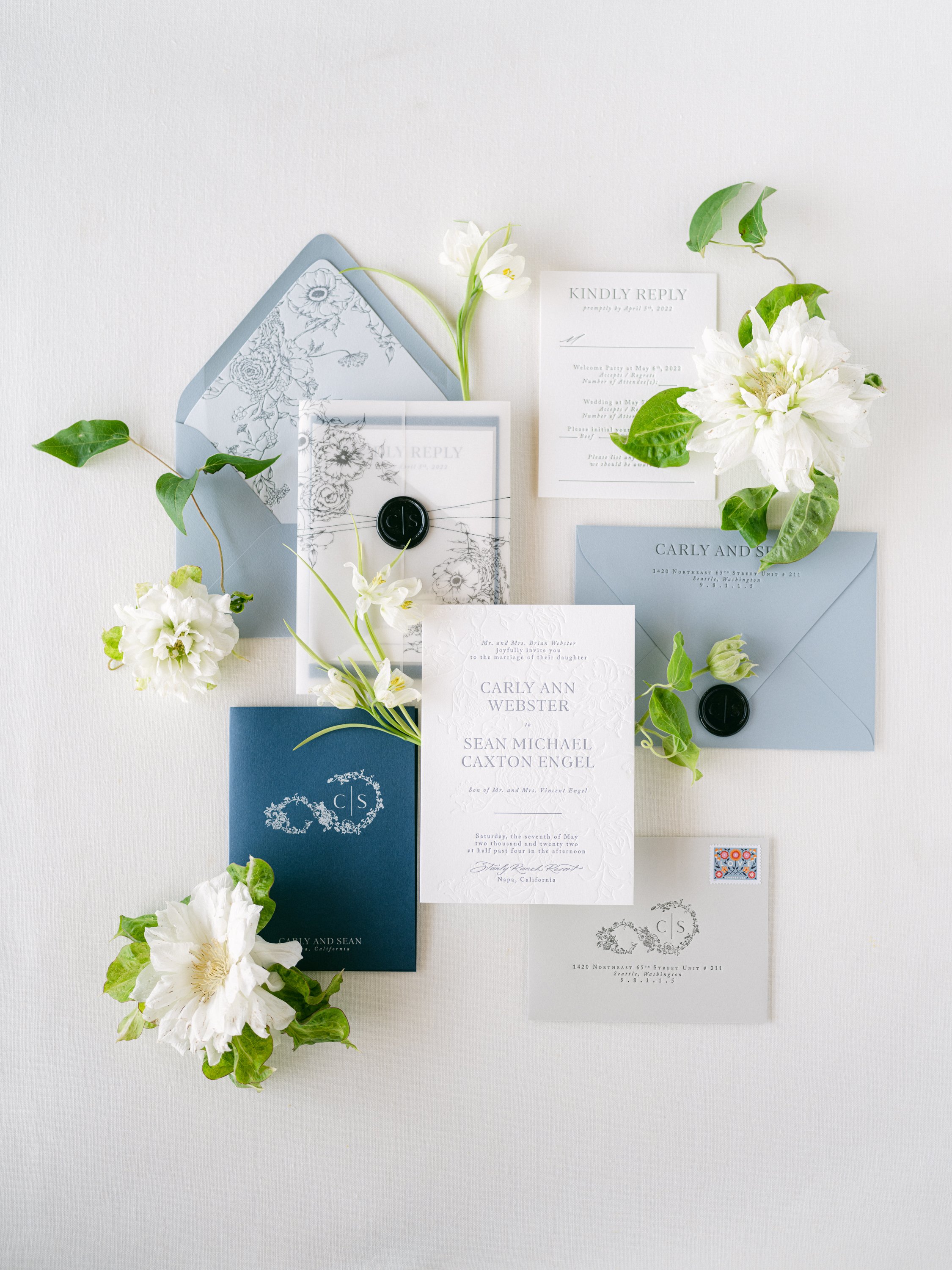 Bespoke Custom Invitation Suite for Stanly Ranch Wedding — Seniman
