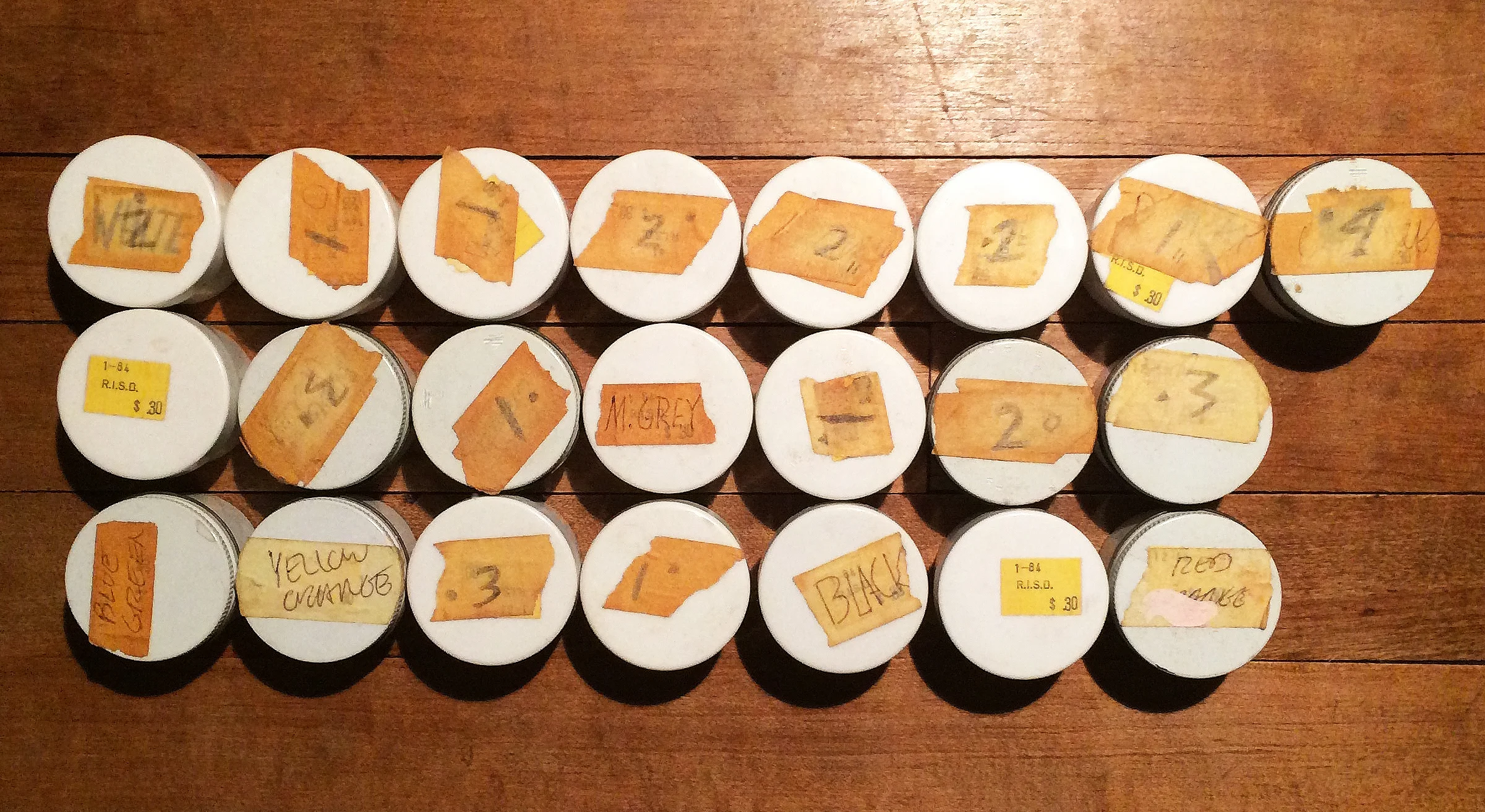 Some of the ‘Appropriate’ Gouache Containers from 1983