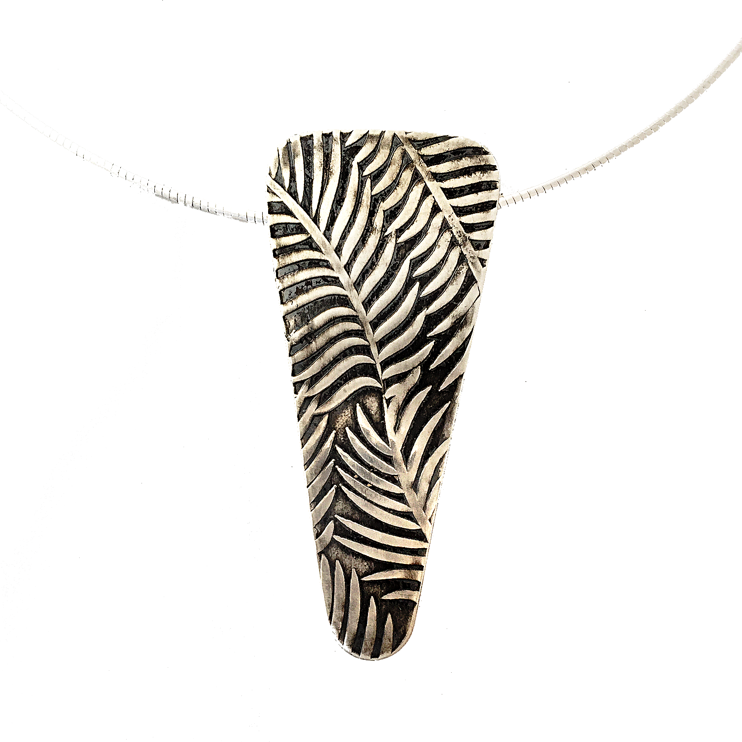 Silver Statement Necklace Leaves