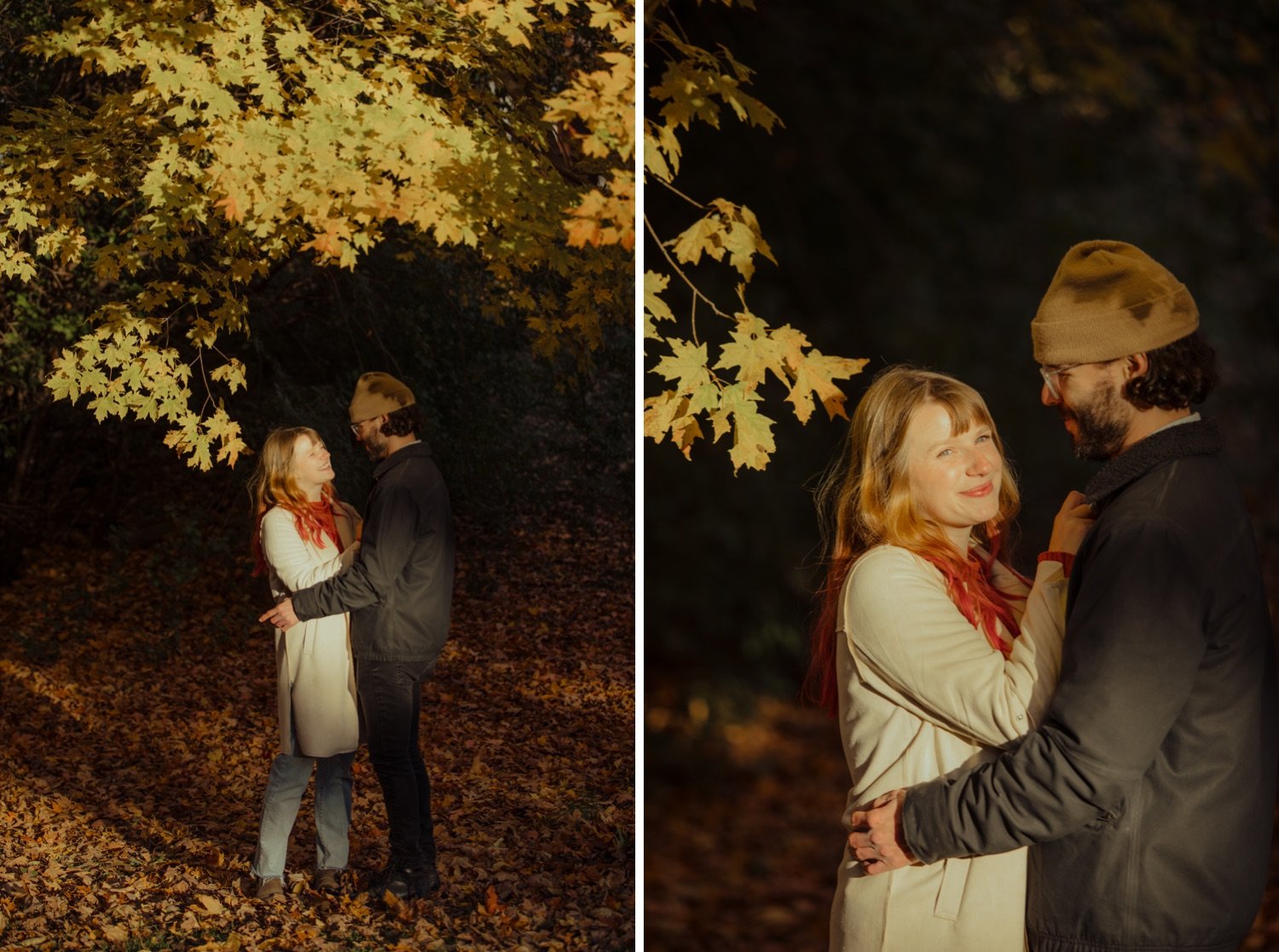 02_vermont foliage sunset couple portraits _golden hour sunset engagement photos in vermont .jpg