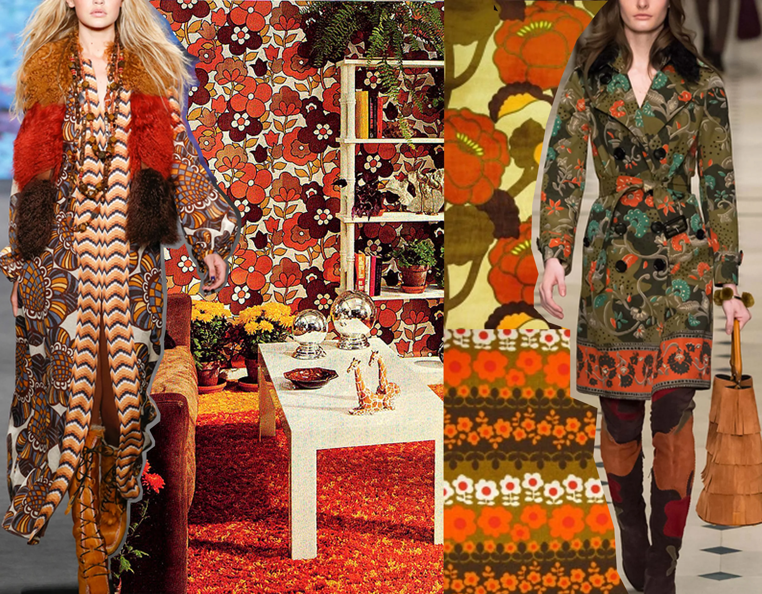 A/W 2015 Anna Sui - vintage wallpaper and fabrics Vintage Wallpaper - A/W 2015 Burberry Prorsum