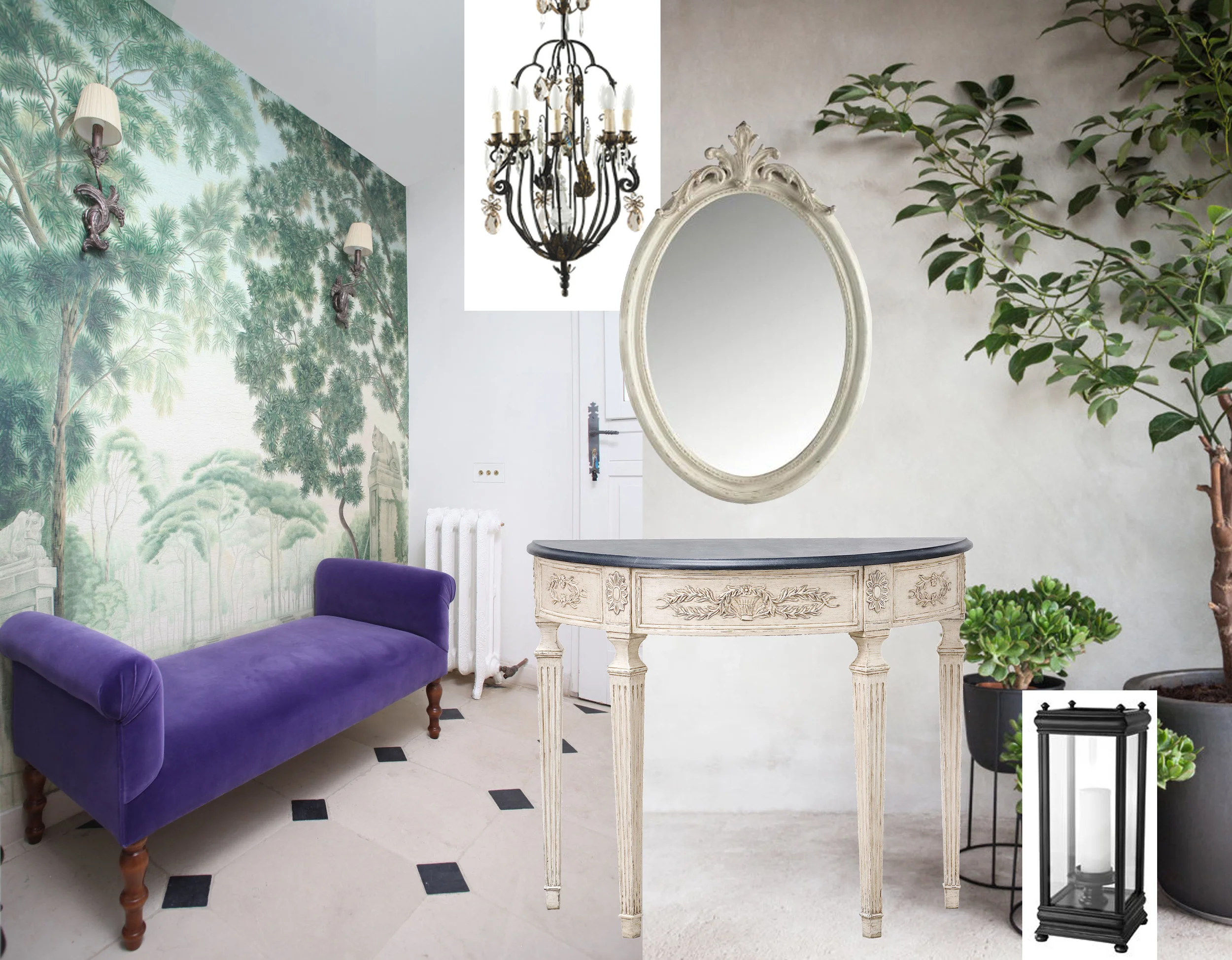 The entrance: a small place, lets give it a bold look.