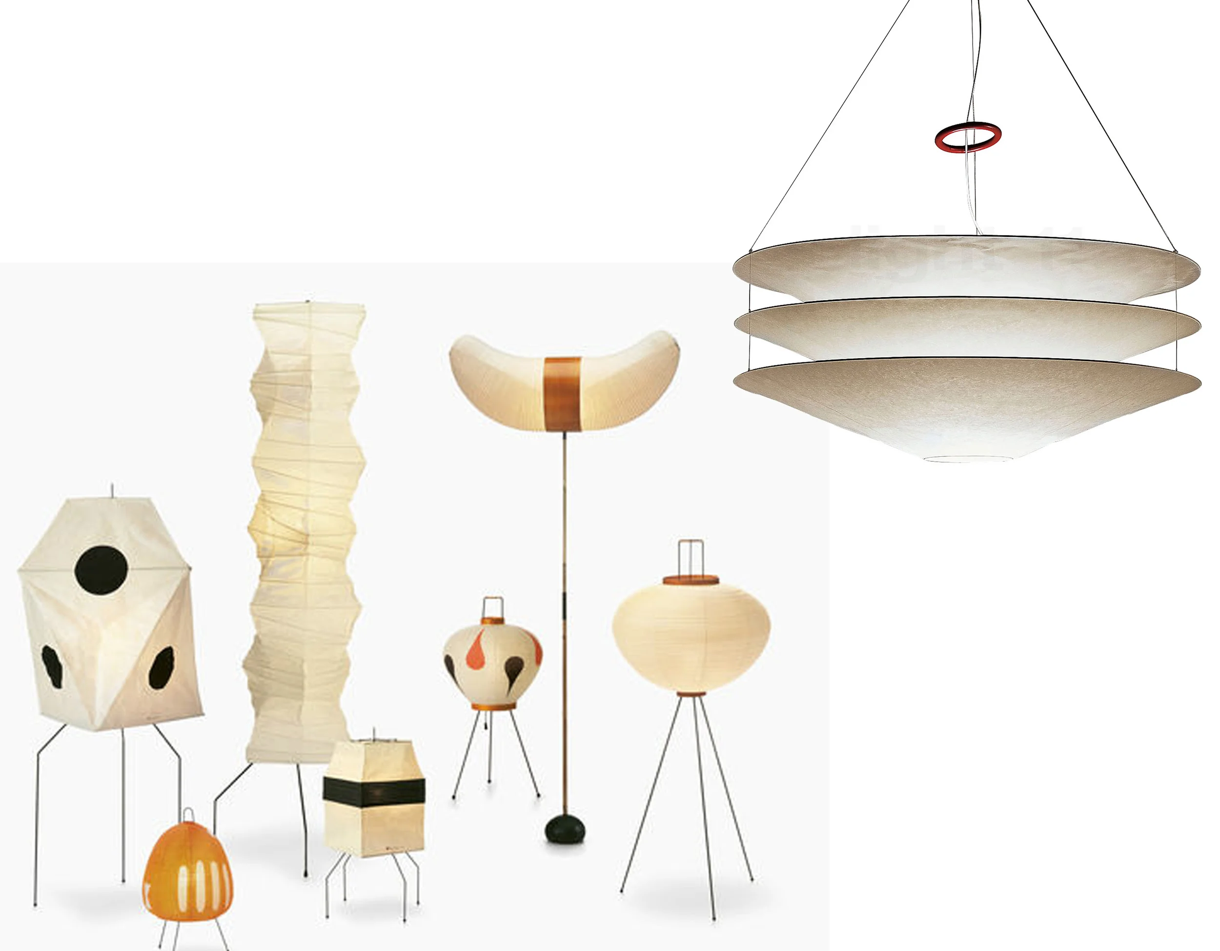 Akari lamps by Isamu Noguchi Vitra - Floatation Ingo Maurer