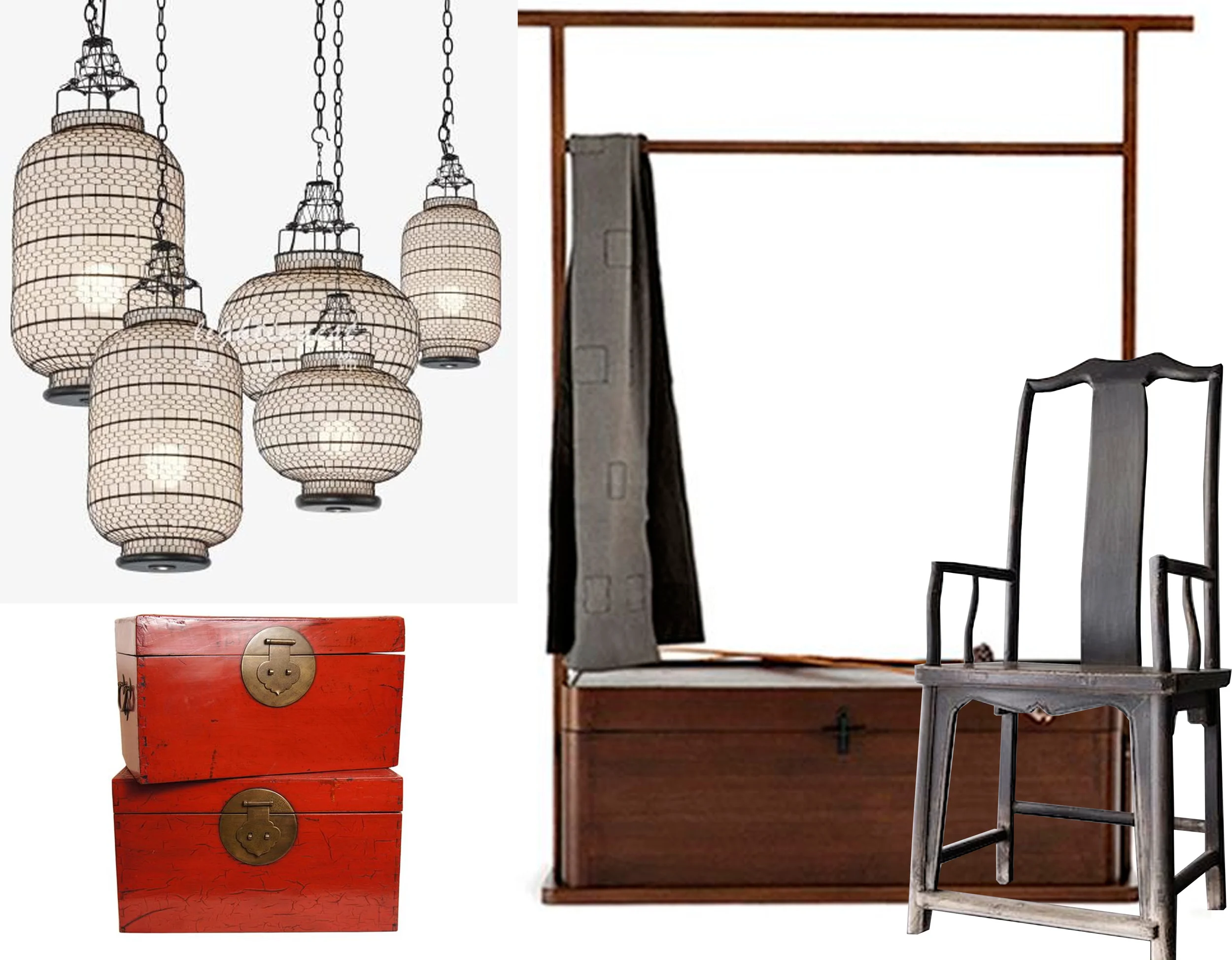 lanterns Lightingest - Chinese document boxes 1stdibs - cloath stand U+Furniture Collectiv Red - old oak chair on Oliver Gustav