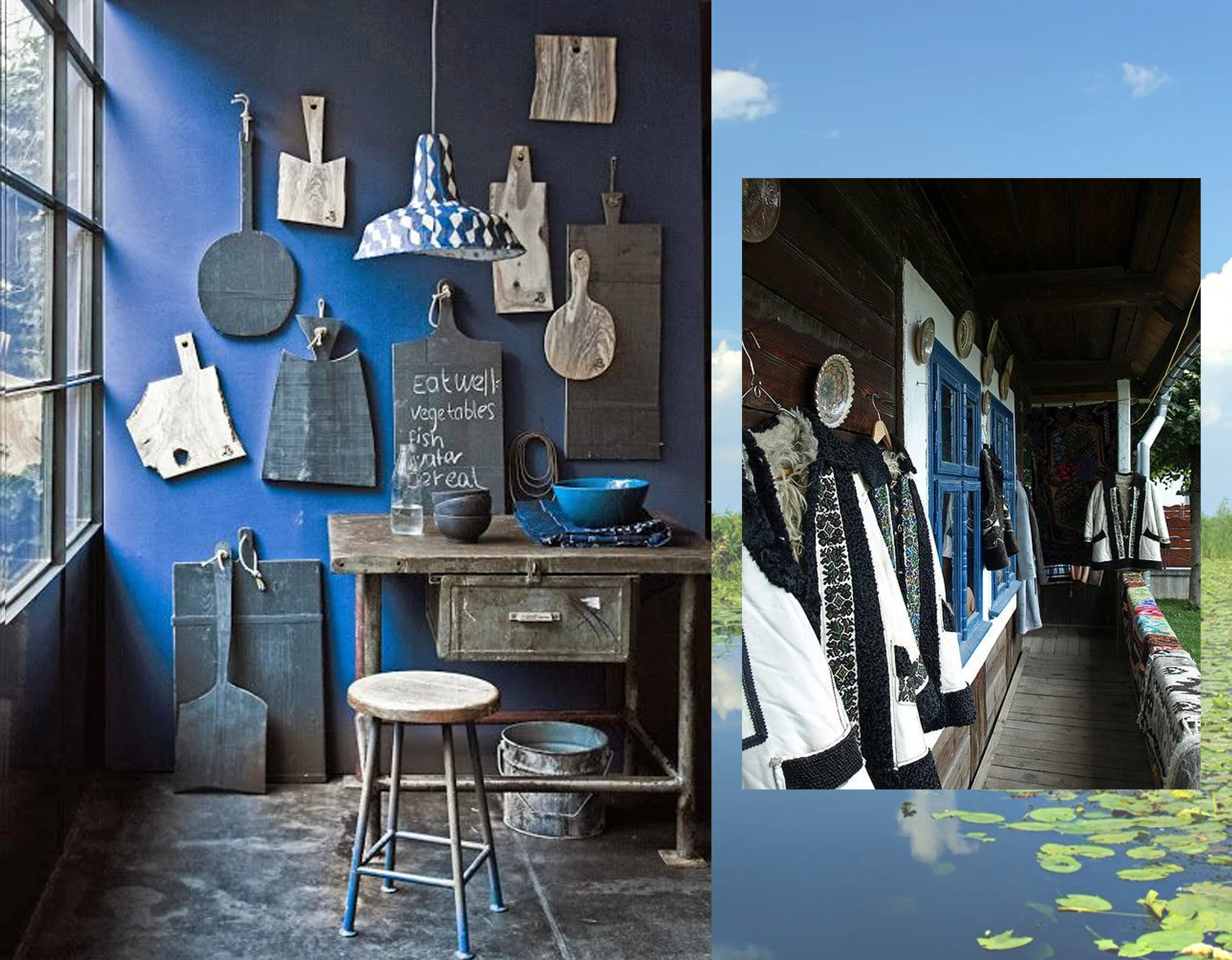 Blue interior found on Pinterest - image Danube Delta on Delicioasa - house in Bucovina found on Pinterest