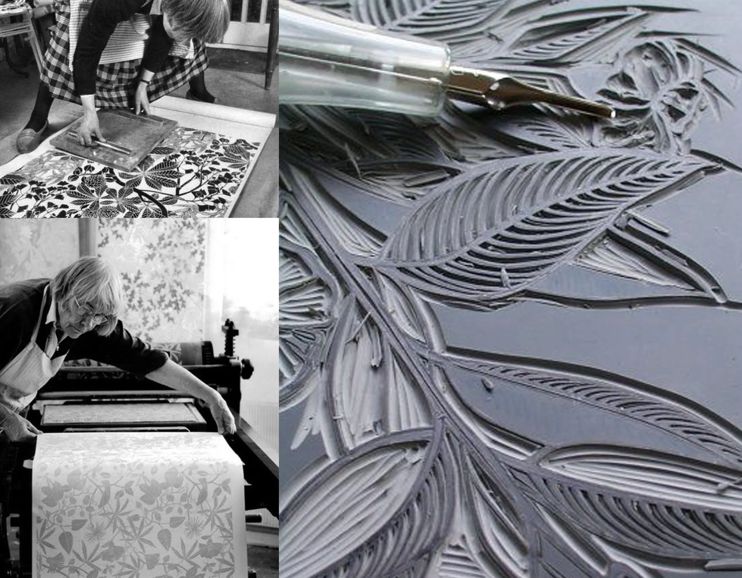 Marthe Armitage block printing - lino block print via Apartment Therapy
