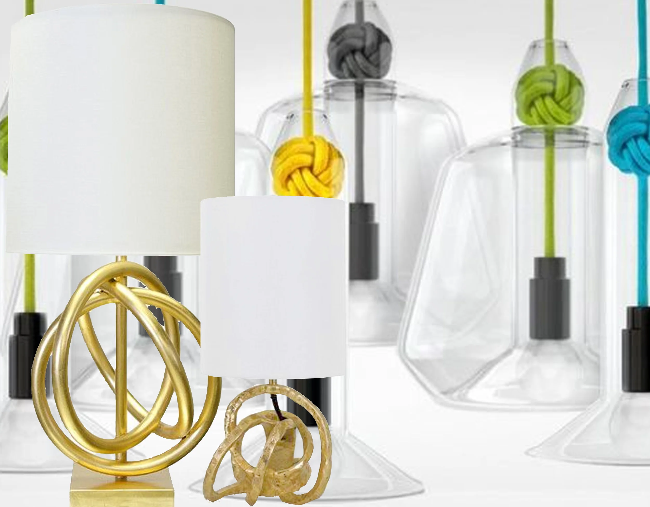 Gold Knot lamp T.A.Lorton - Mini Knot table lamp One Kings Lane - Knot pendant lamp Vitamin