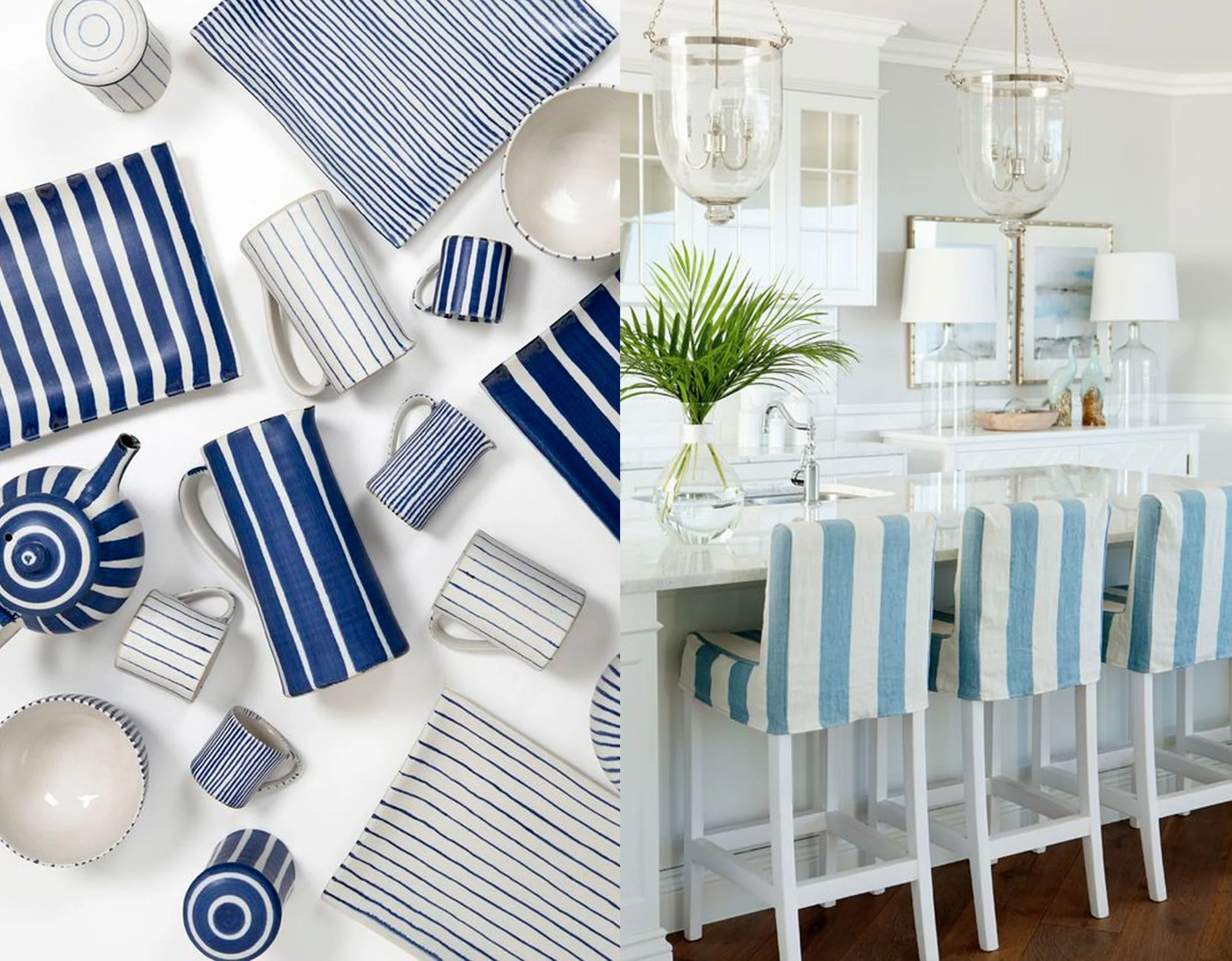 blue and white striped accessories Exercise de Style - kitchen image via Blue Daze