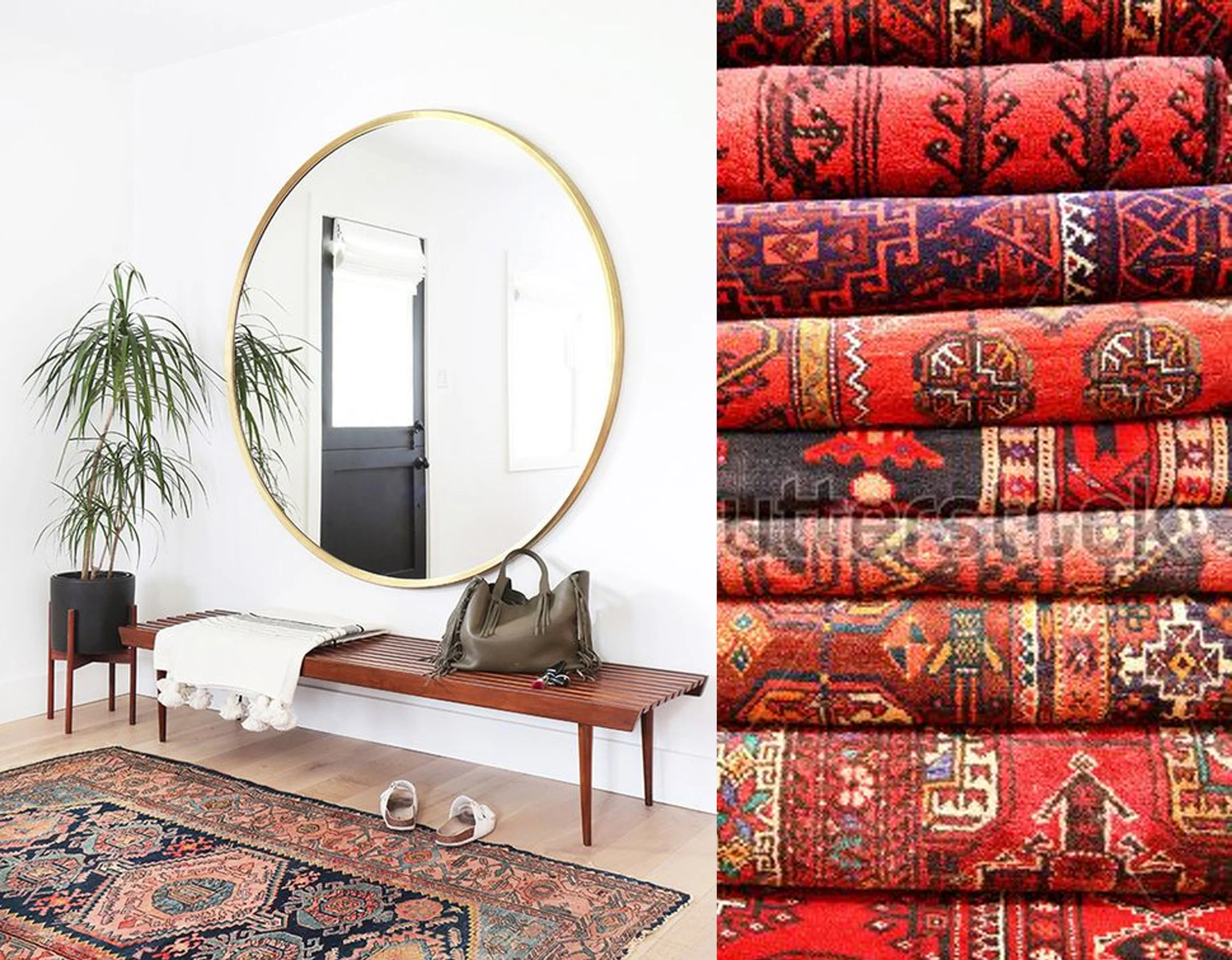 Interior image via Feed Puzzle - pile of Persian rugs vie The Polo House