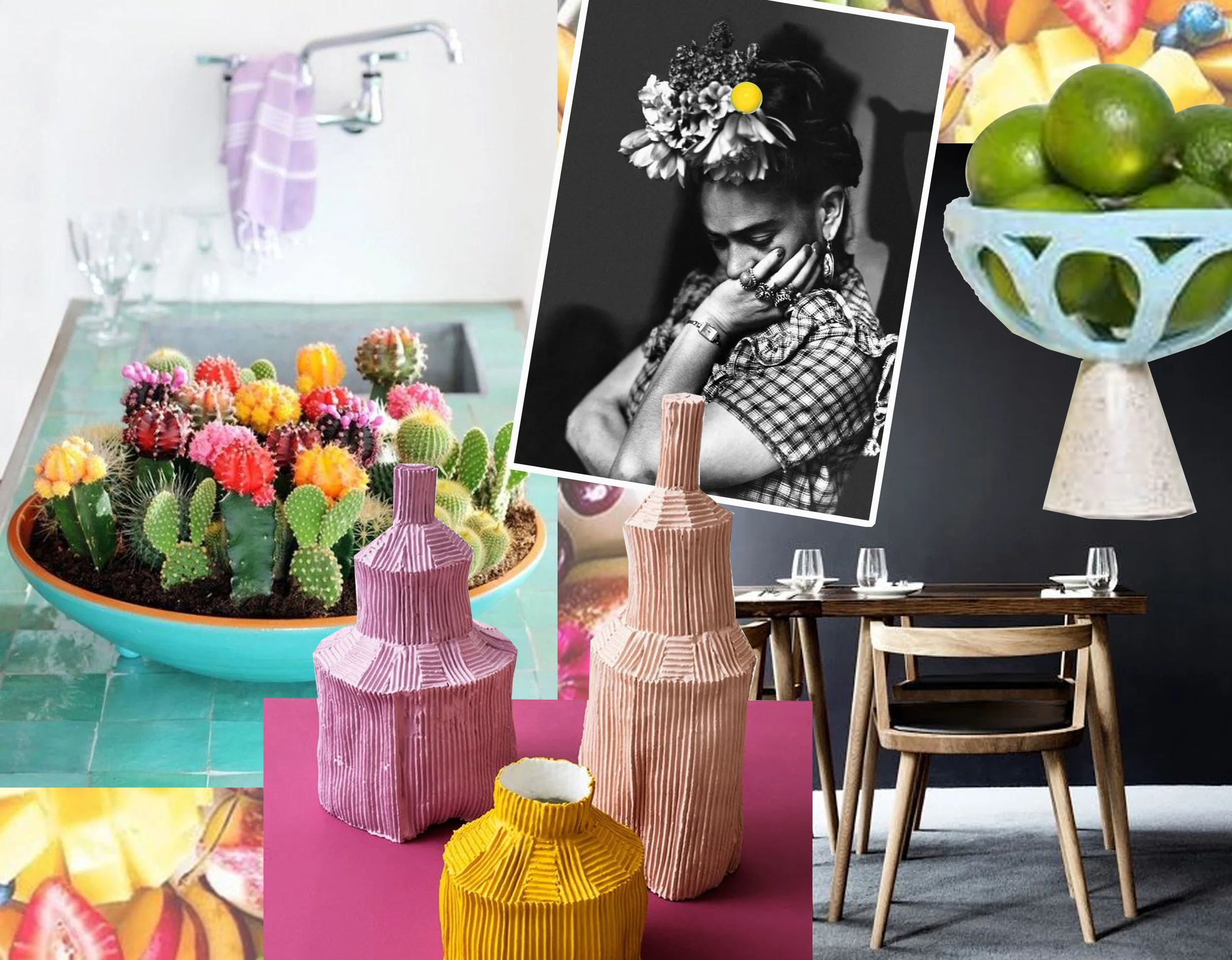 Mexican decor via The Travel Tester - Paola Paronetto Fide paper clay pottery collection via AD - Frida Kahlo - Breeze Bowl Beech Hall