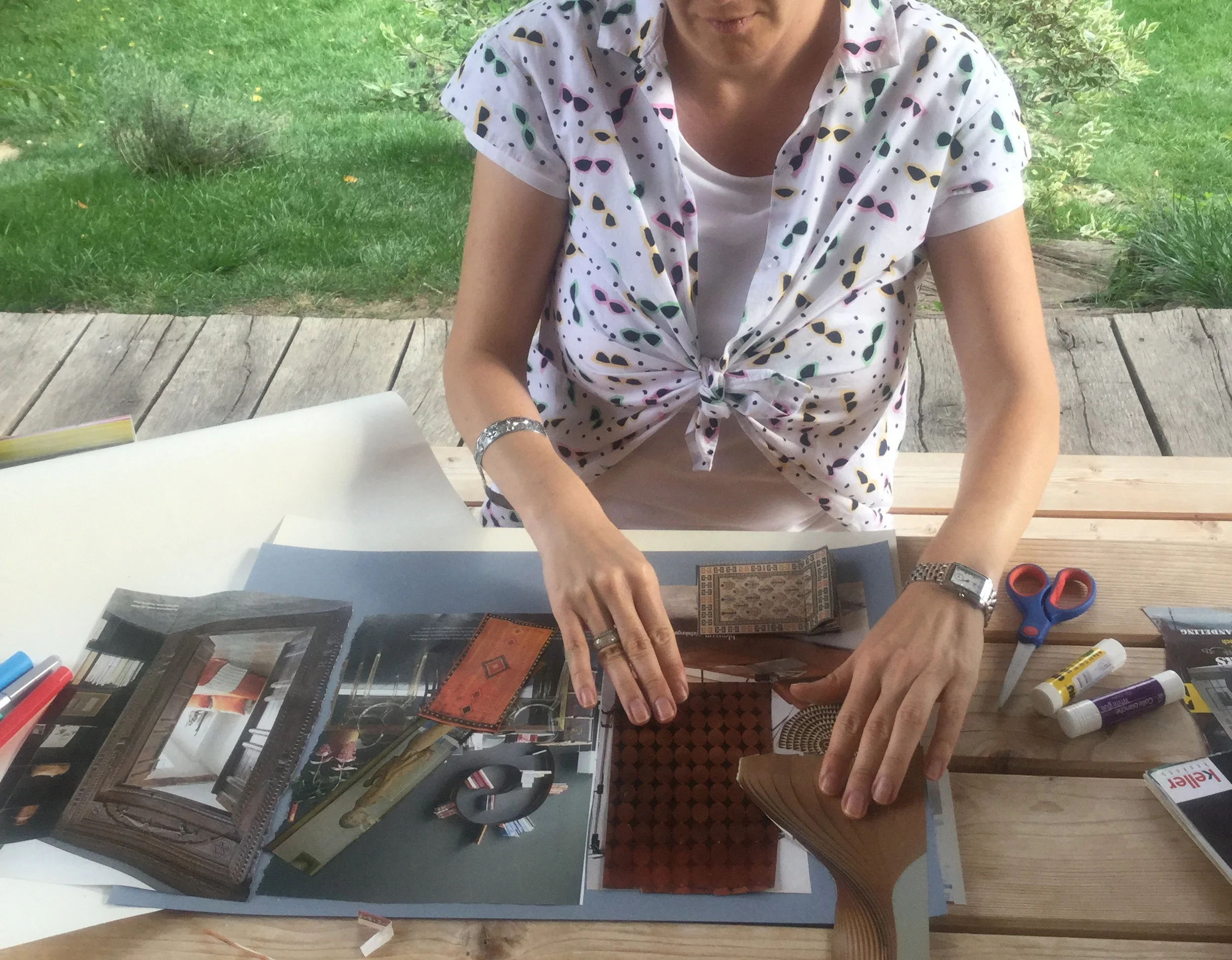 making mood boards during weekend workshop