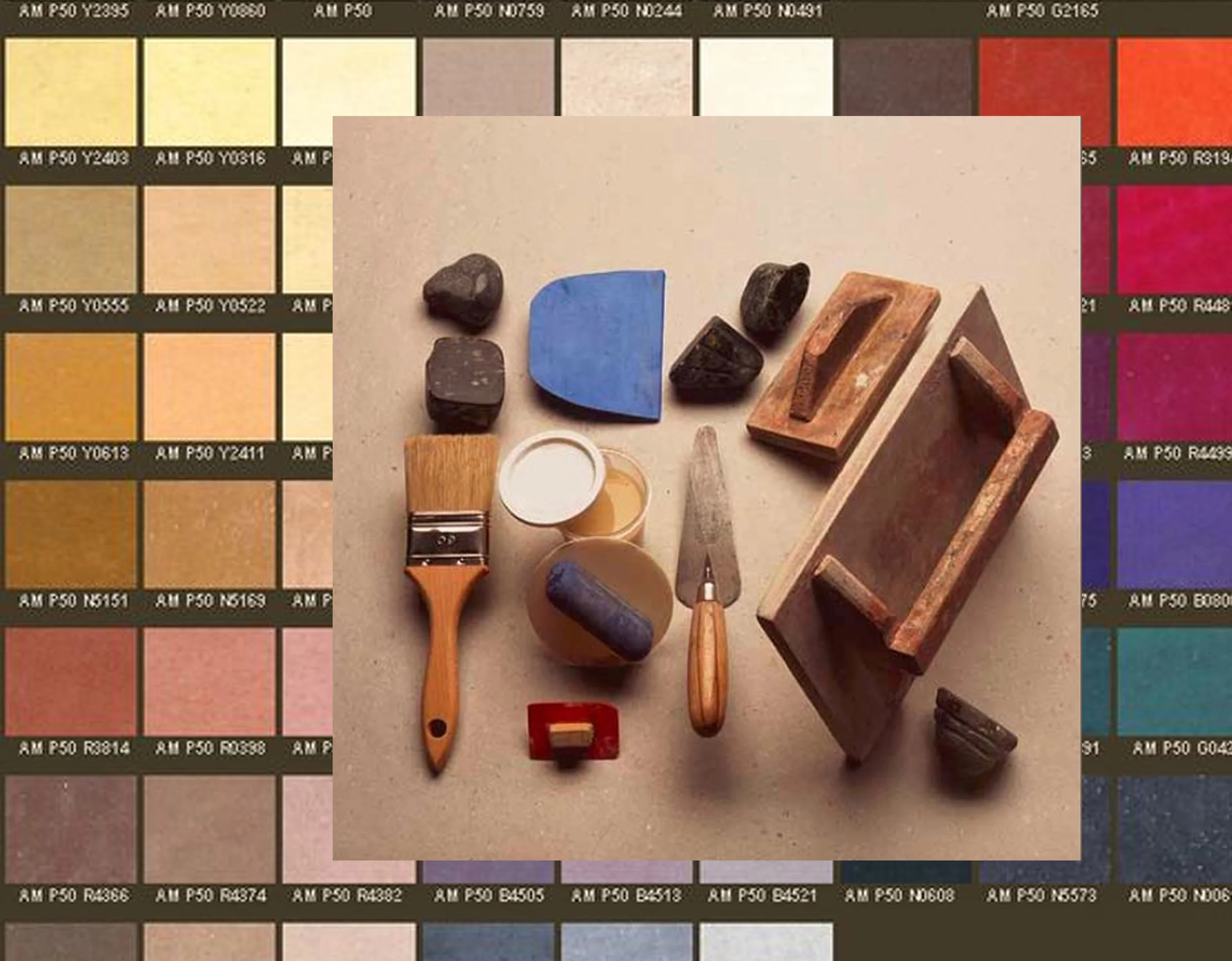 tadelakt color samples via Decor Bristol - tools via Pinterest