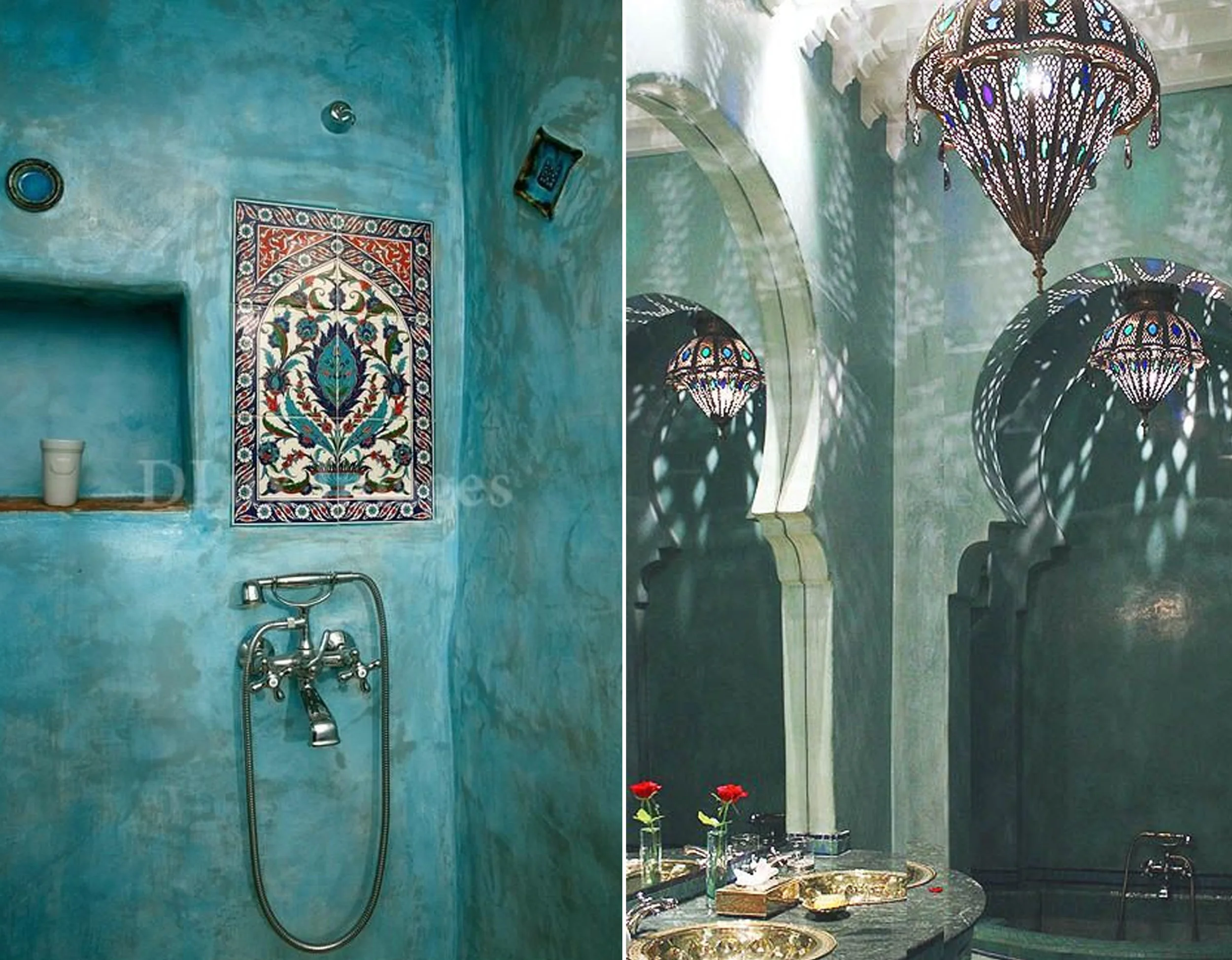 shower area via Paperblog - La Sultana hotel Marrakech via Project Inspo