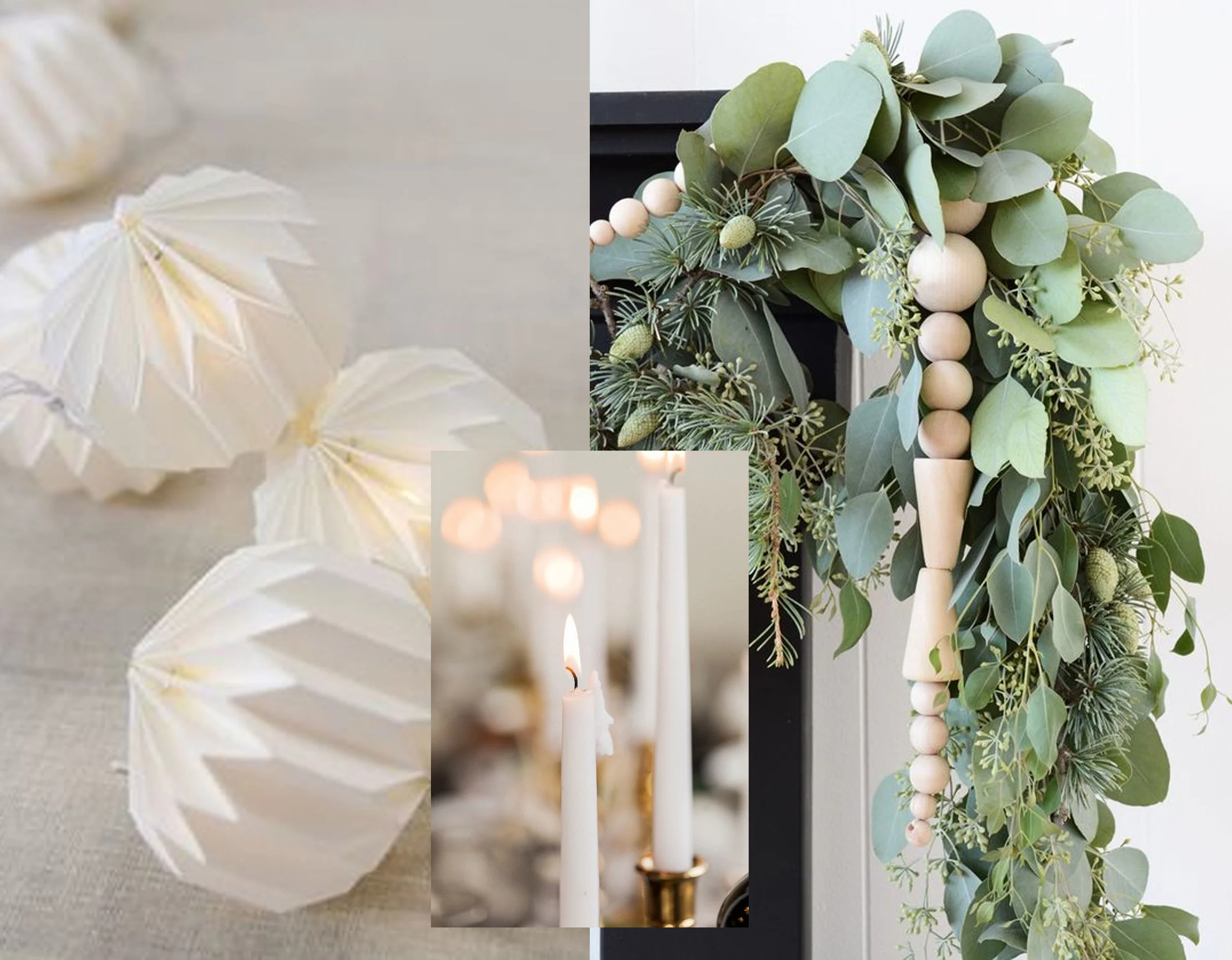 Seya Ball Garland Nkuku - modern garland via Oleander + Palm - candles via Sara Lynn Journal