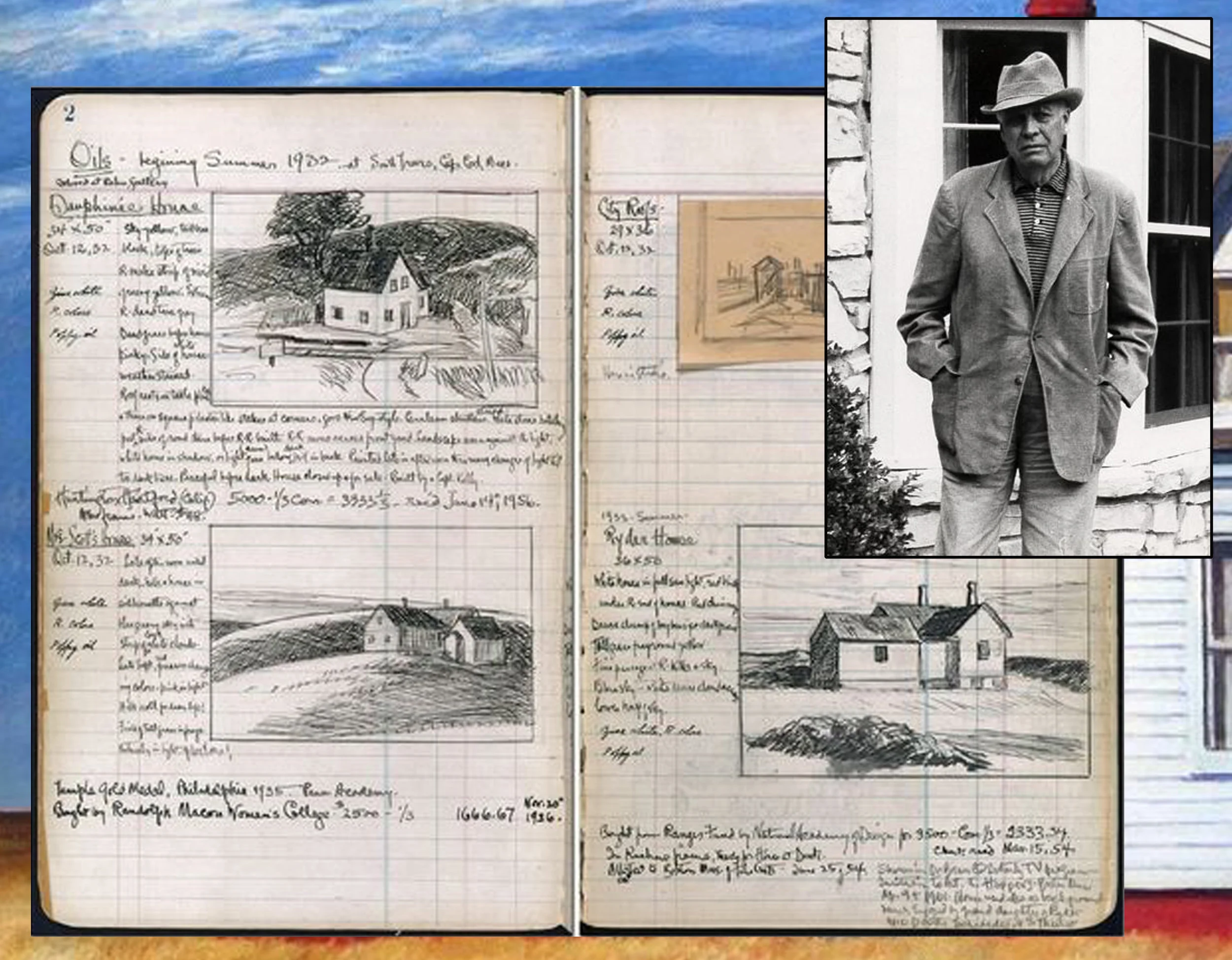 Edward Hopper and his sketch book 