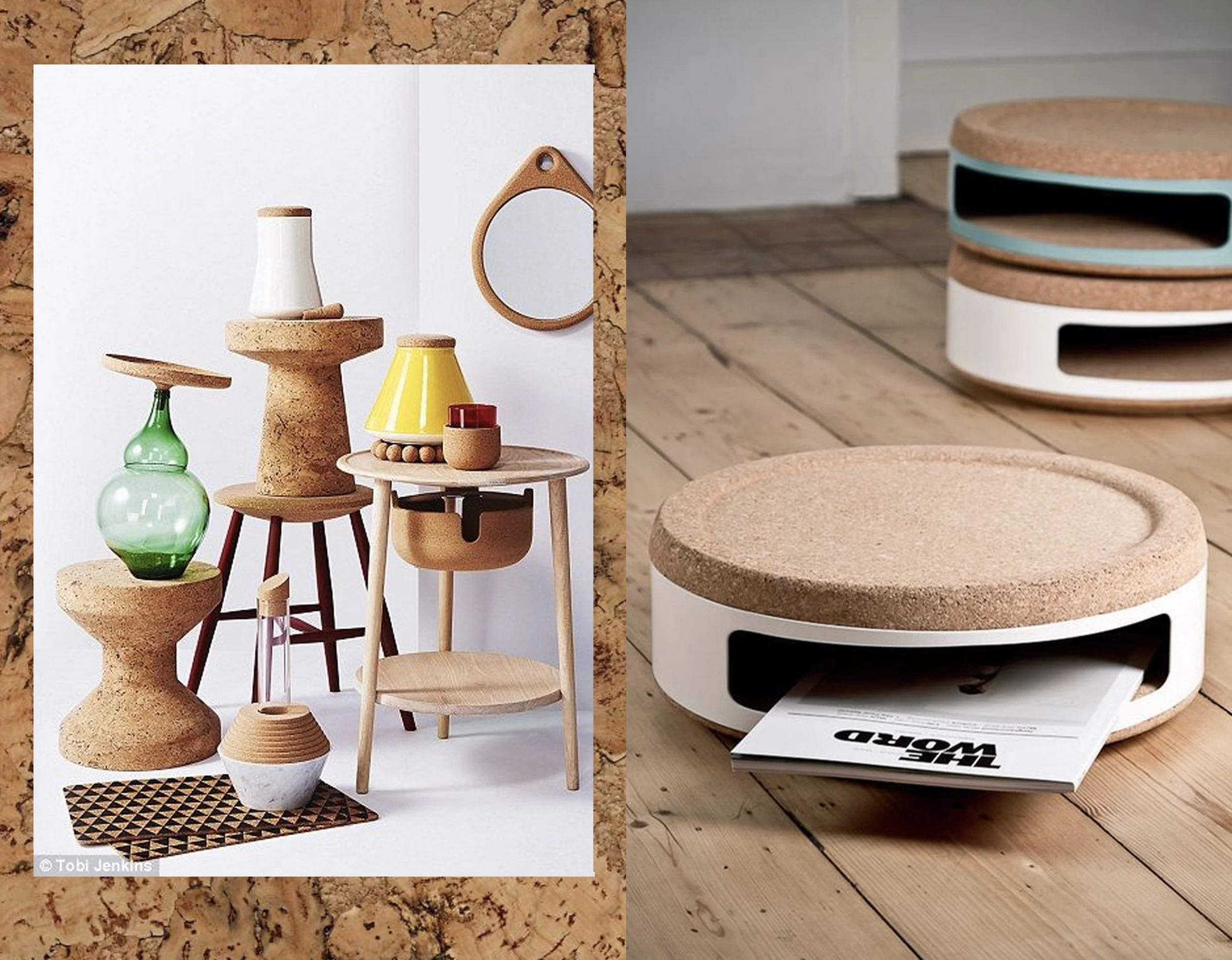 cork tile Cork Store - cork stools via Daily Mail - Kork Project Studio Twodesigners