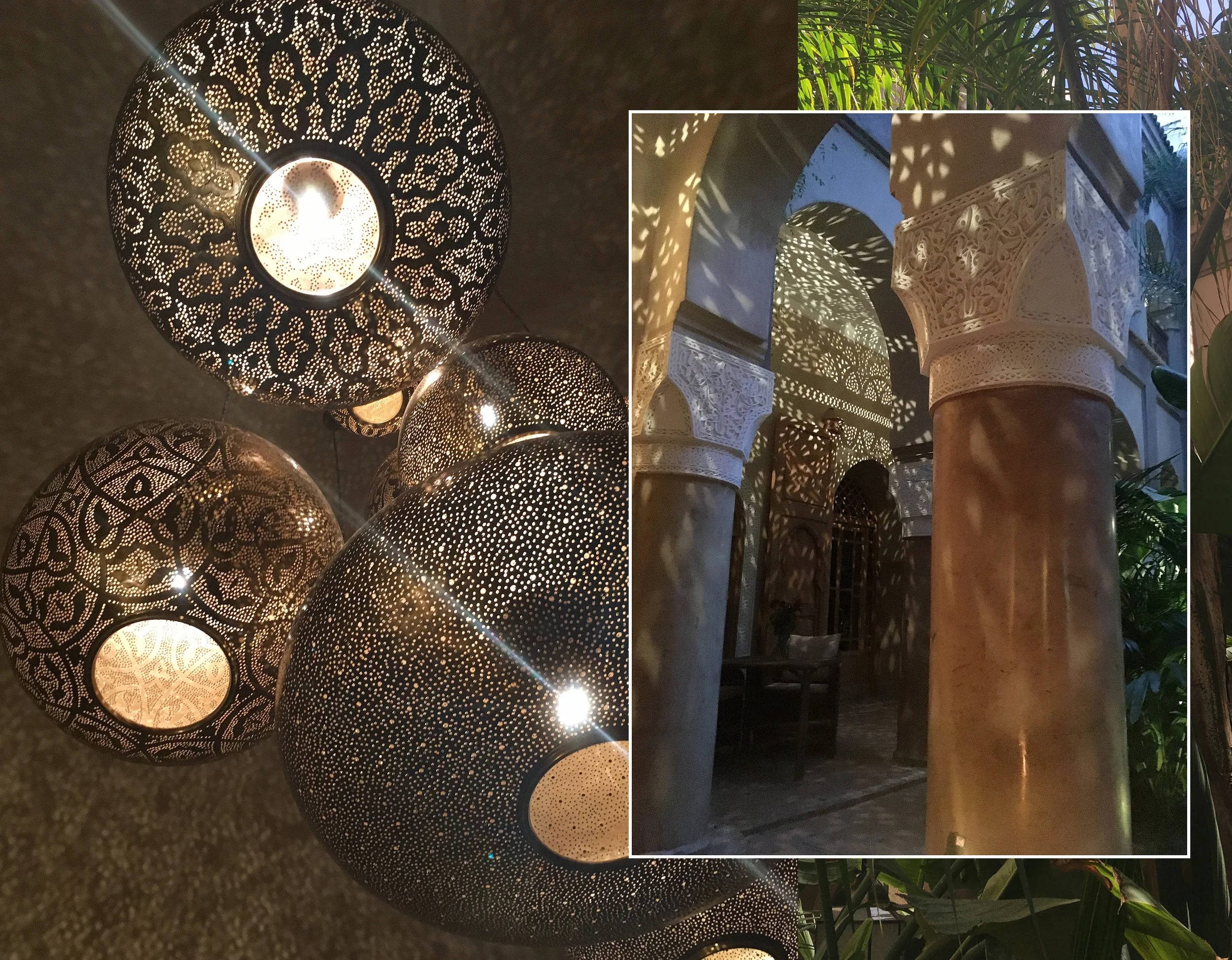 light fixtures and courtyard La Villa Nomade