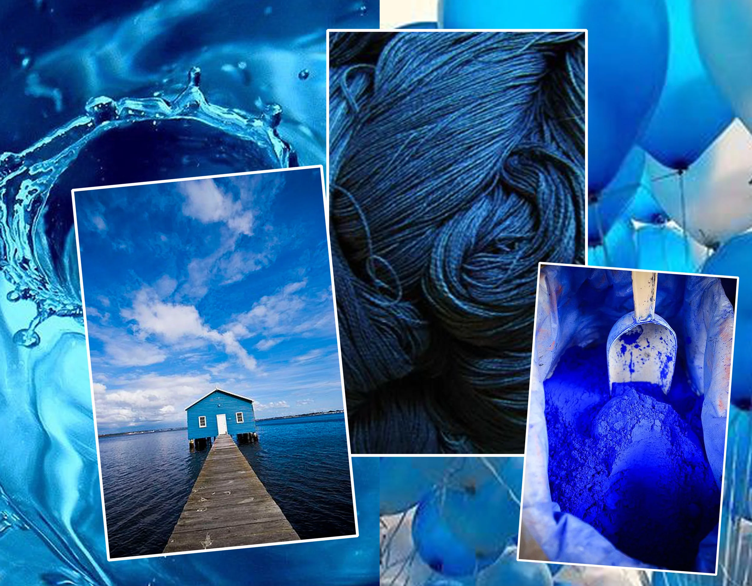 water via Flickr - house at lake via Flickr - balloons via Inspolsion - pigment via Flickr