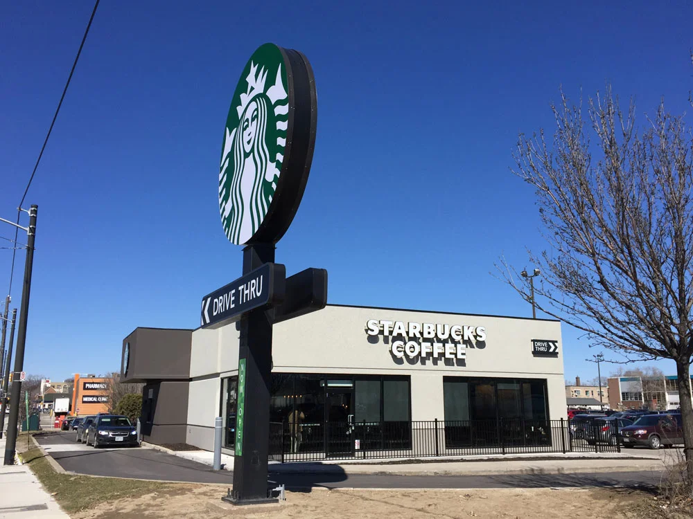 Drive-thru Starbucks now open at Leslie and Lakeshore