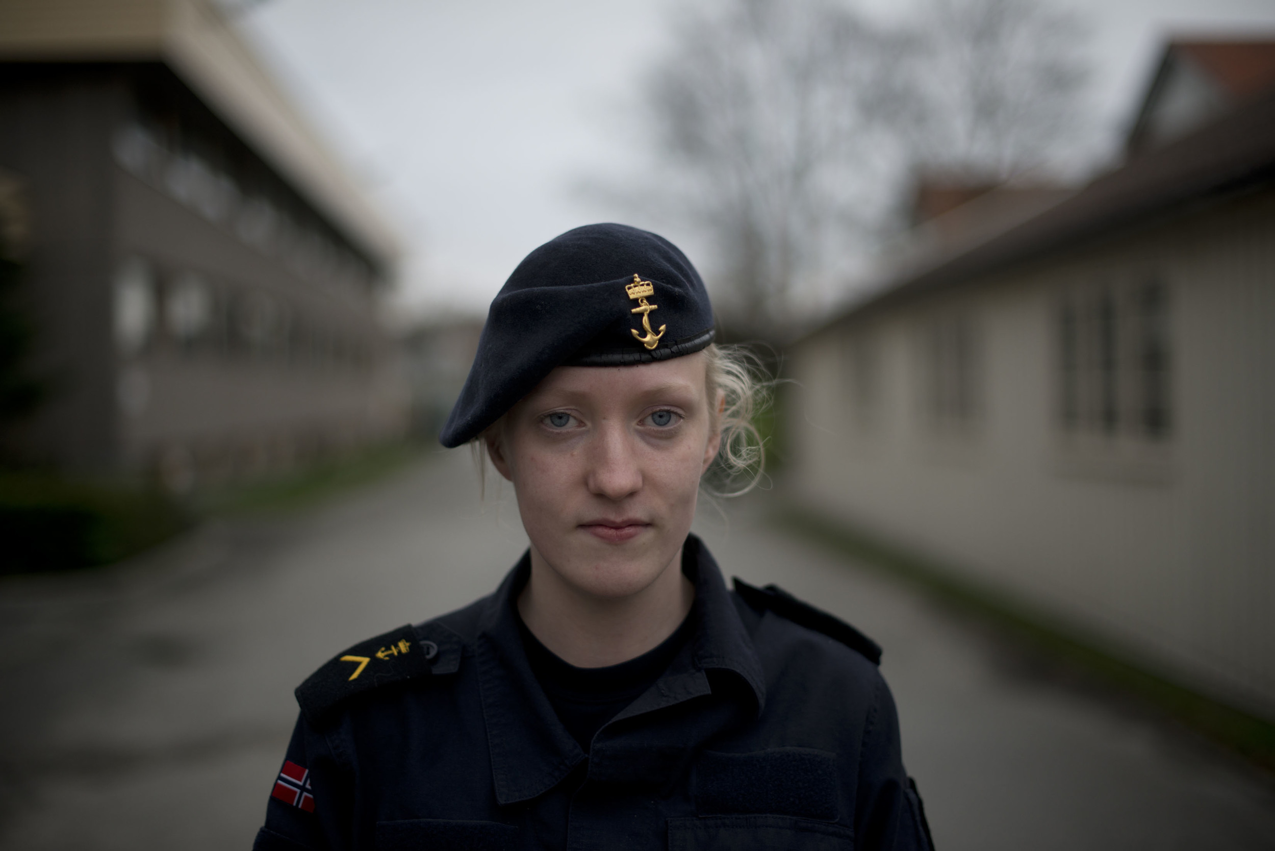  Marita Frafjord is trainee at Fokus, en education center for those conscripted for military service, and people working for the Norwegian Armed Forces. She has to wear uniform at work, has a room in the camp. In the weekends, she drives home to the 