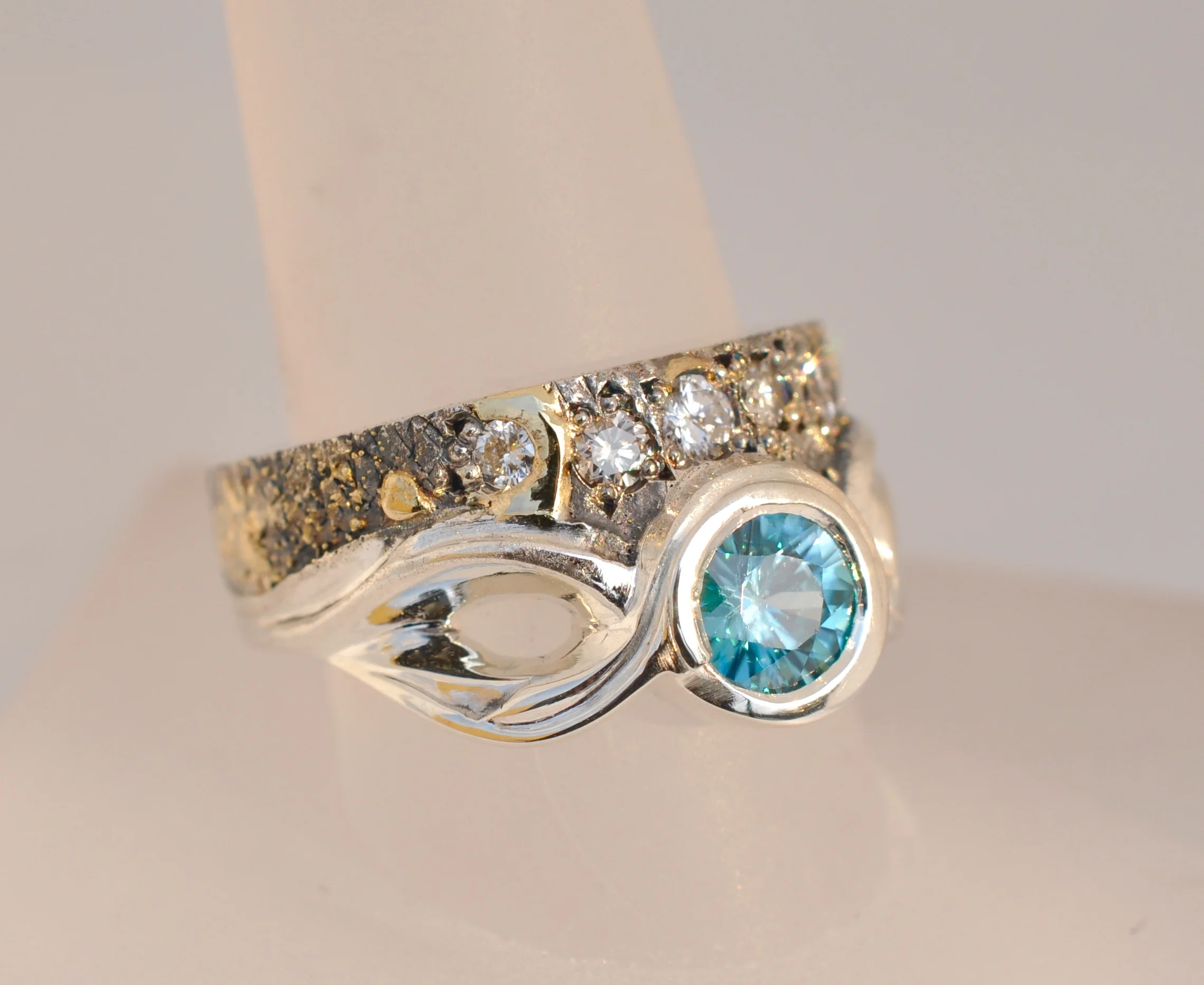 Blue Zircon Fusion Ring