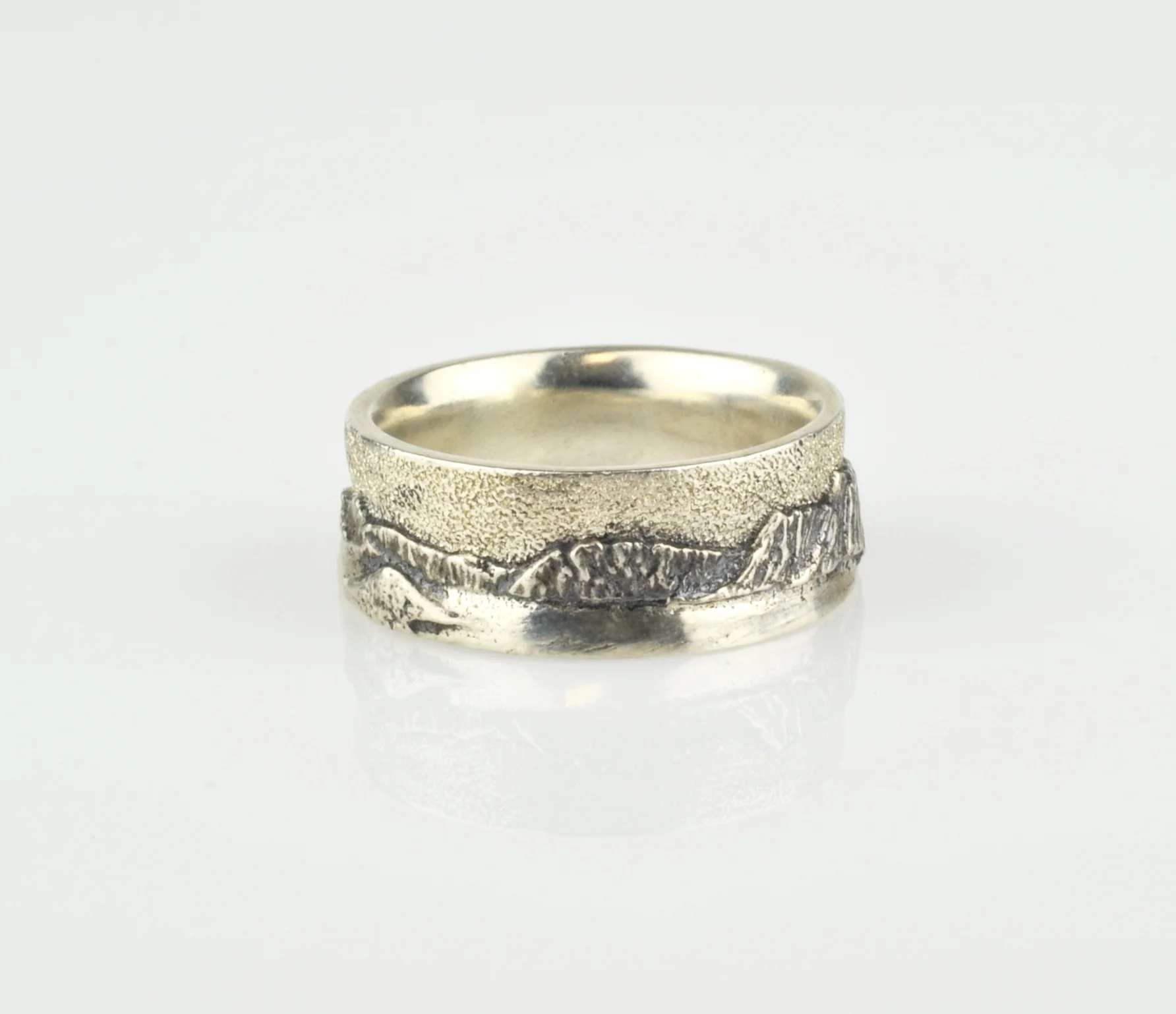 Waylon Rhoads Original Sterling Silver Crater Lake Landscape Ring