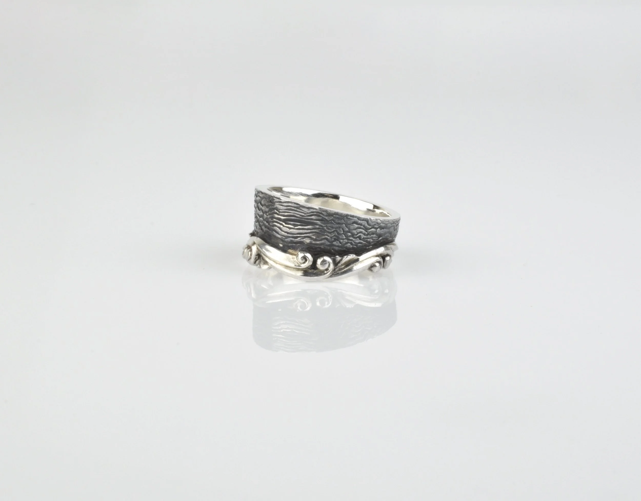 Raw and Refined Scroll Ring by Waylon Rhoads Jewelry