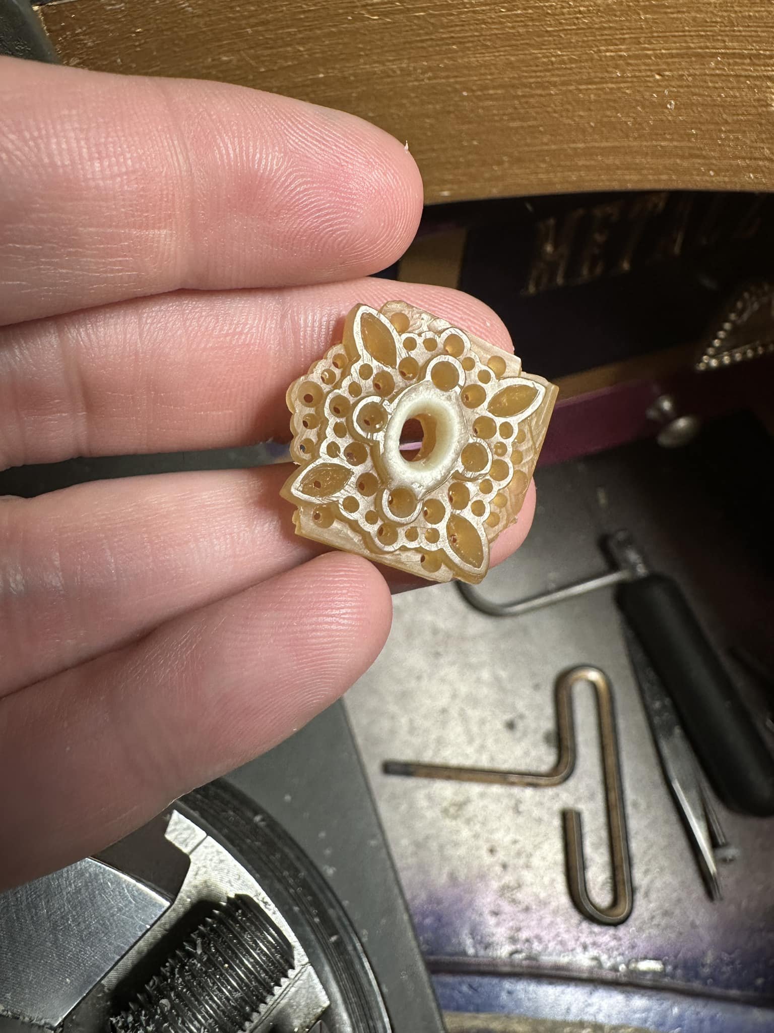 Almost done with this top plate for an epic ring I am making. Will be cast in 18k rose gold.