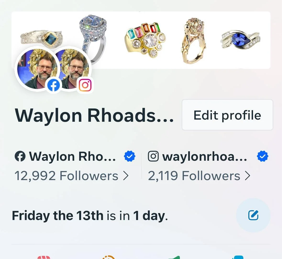 Now this is hilarious! Today is Friday, September 12th, right?? Facebook is saying Friday the 13th is in one day, 😆. This is the world according to artificial intelligence, folks!
