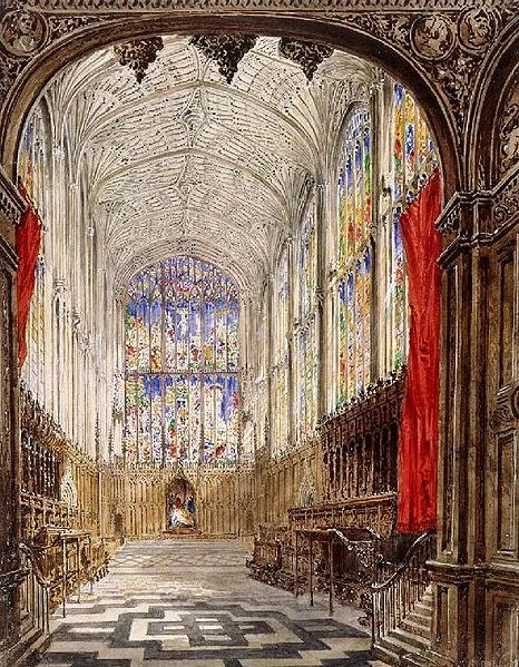 Joseph Murray Ince, King's College Chapel, Cambridge (1843)