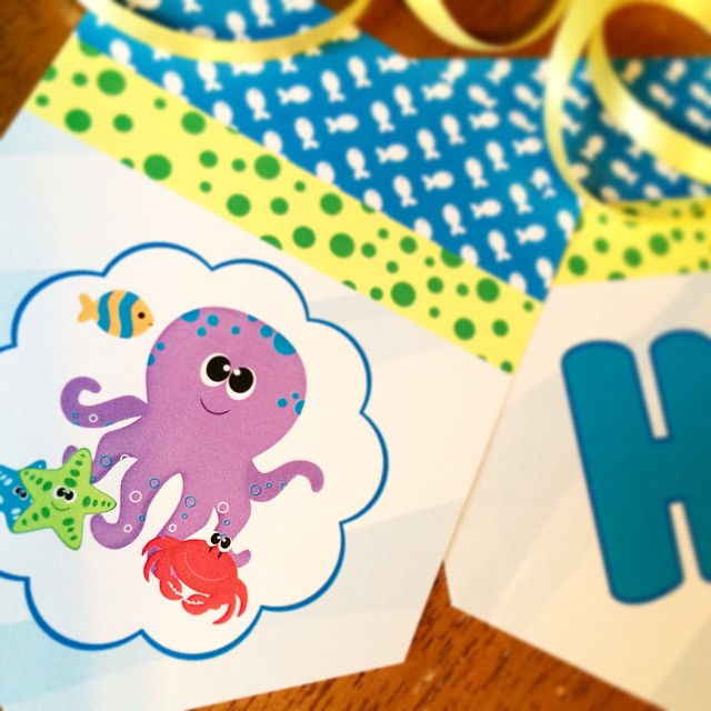 Under the Sea Banner w/ Matching Ribbon 
