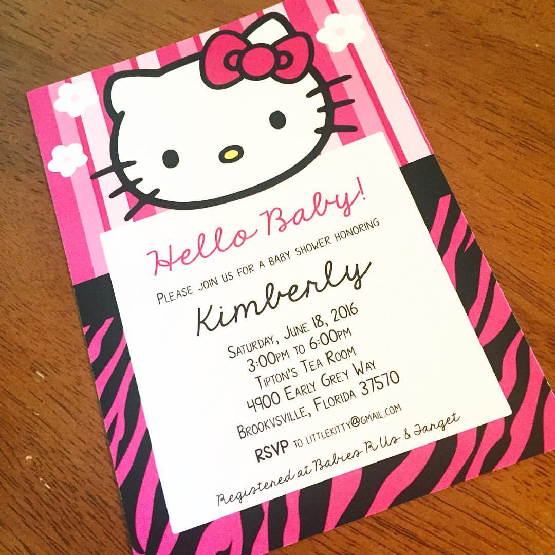 10 Hello Kitty Baby Shower Invitations with Envelopes Fill In 